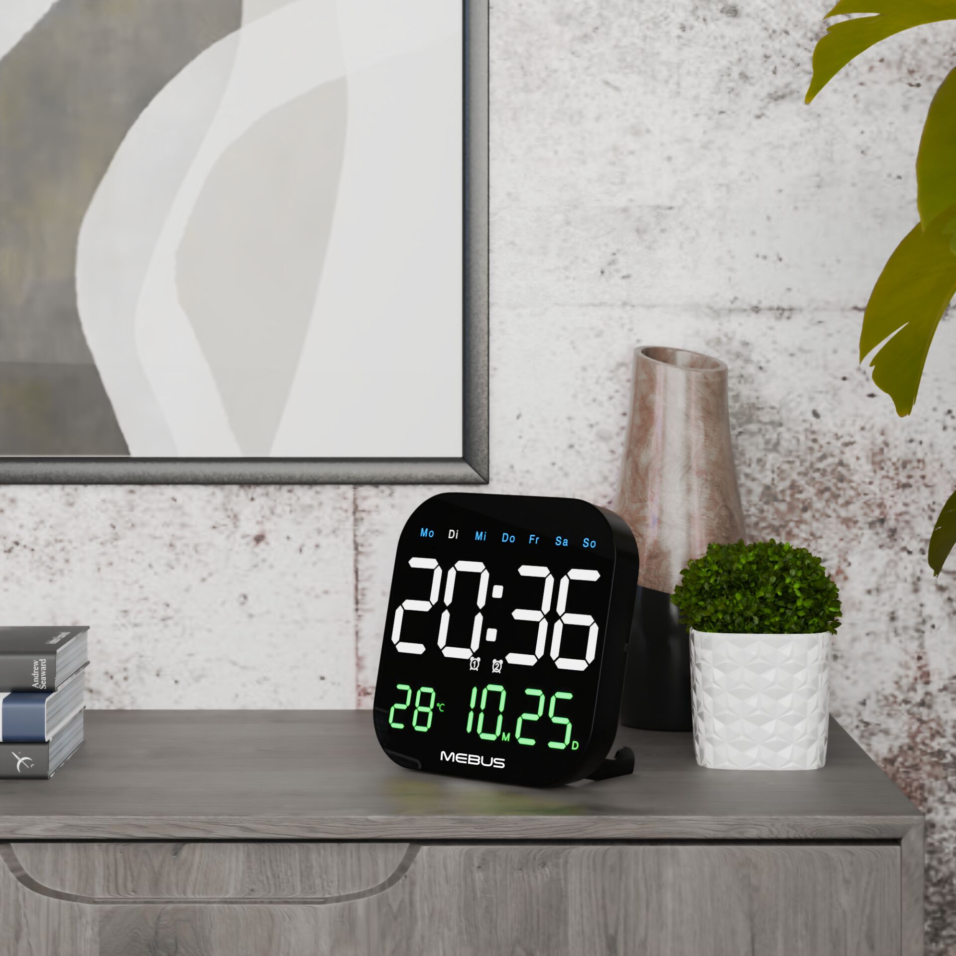 Wecker, Digitaluhr, LED-Anzeige, Tischuhr, Temperaturanzeige