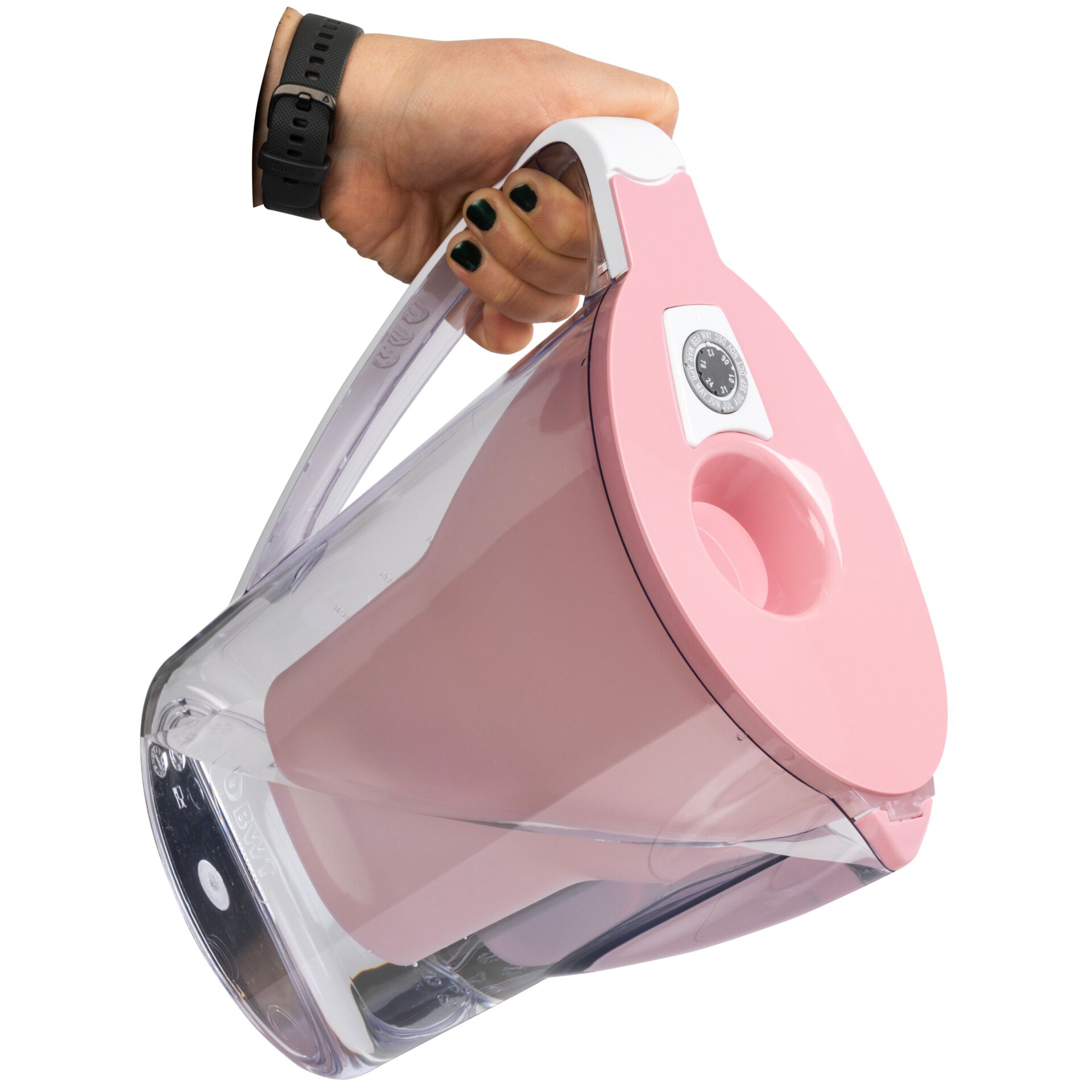 Wasserkanne, Kaffeekanne, Wasserkanne mit Deckel, Transparente Kanne, Pinke Kanne