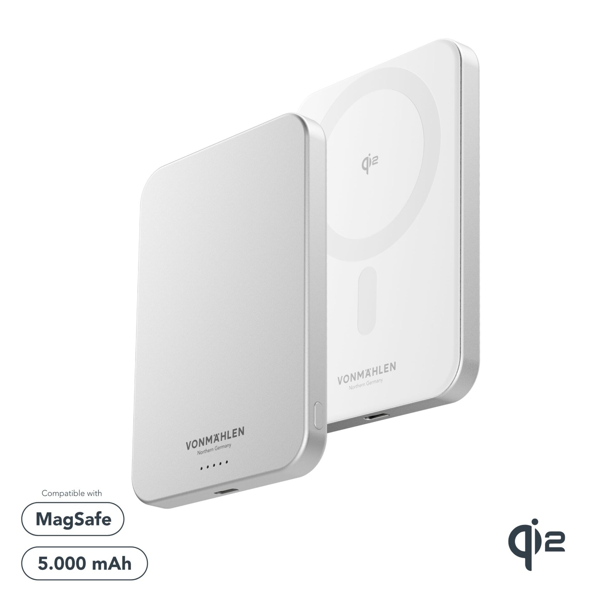 Powerbank, MagSafe, 5000 mAh, Qi2, drahtlosesLadegerät