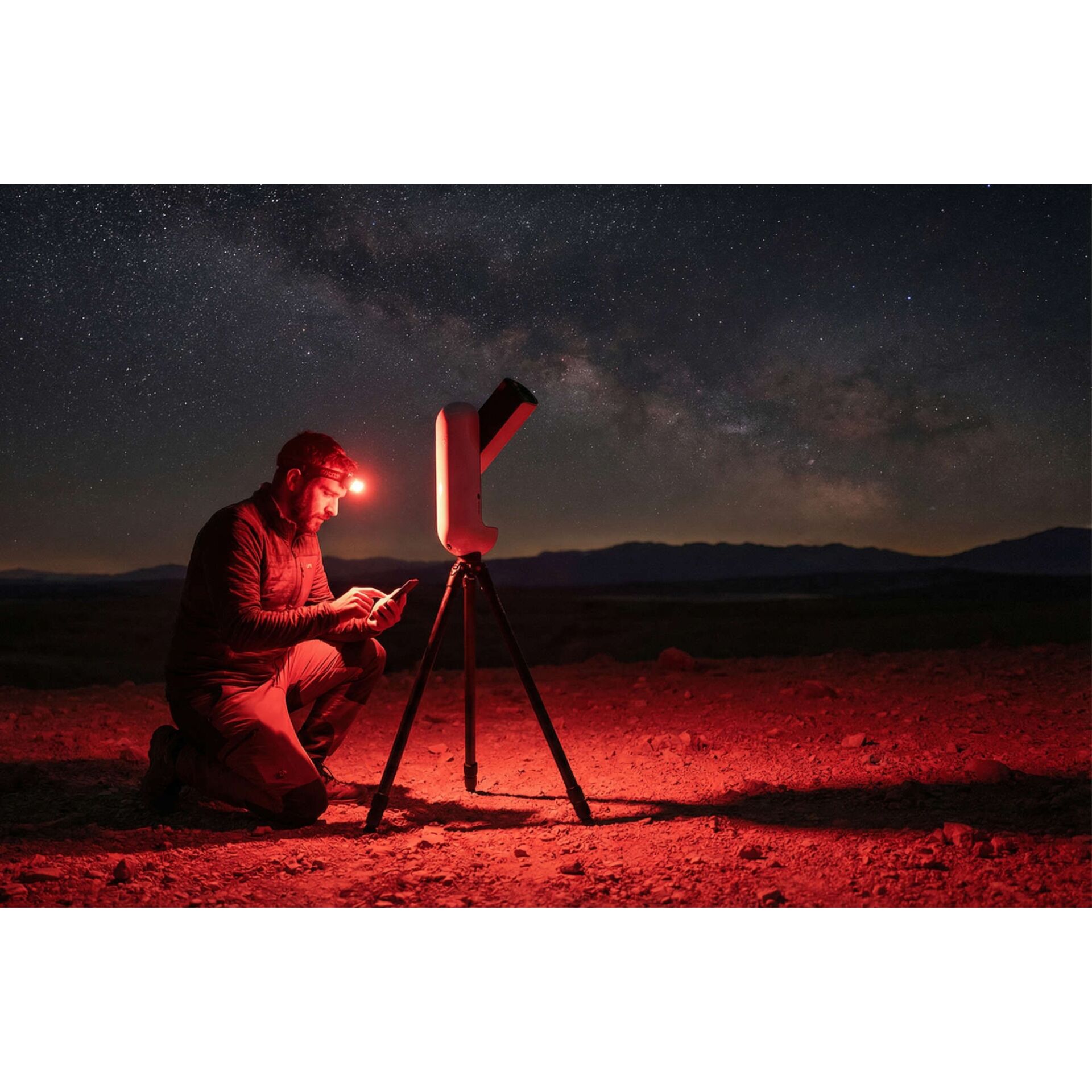 Teleskop, Astroaufnahme, Nachtaufnahme, Mond- oder Sternenhimmel, Stativ