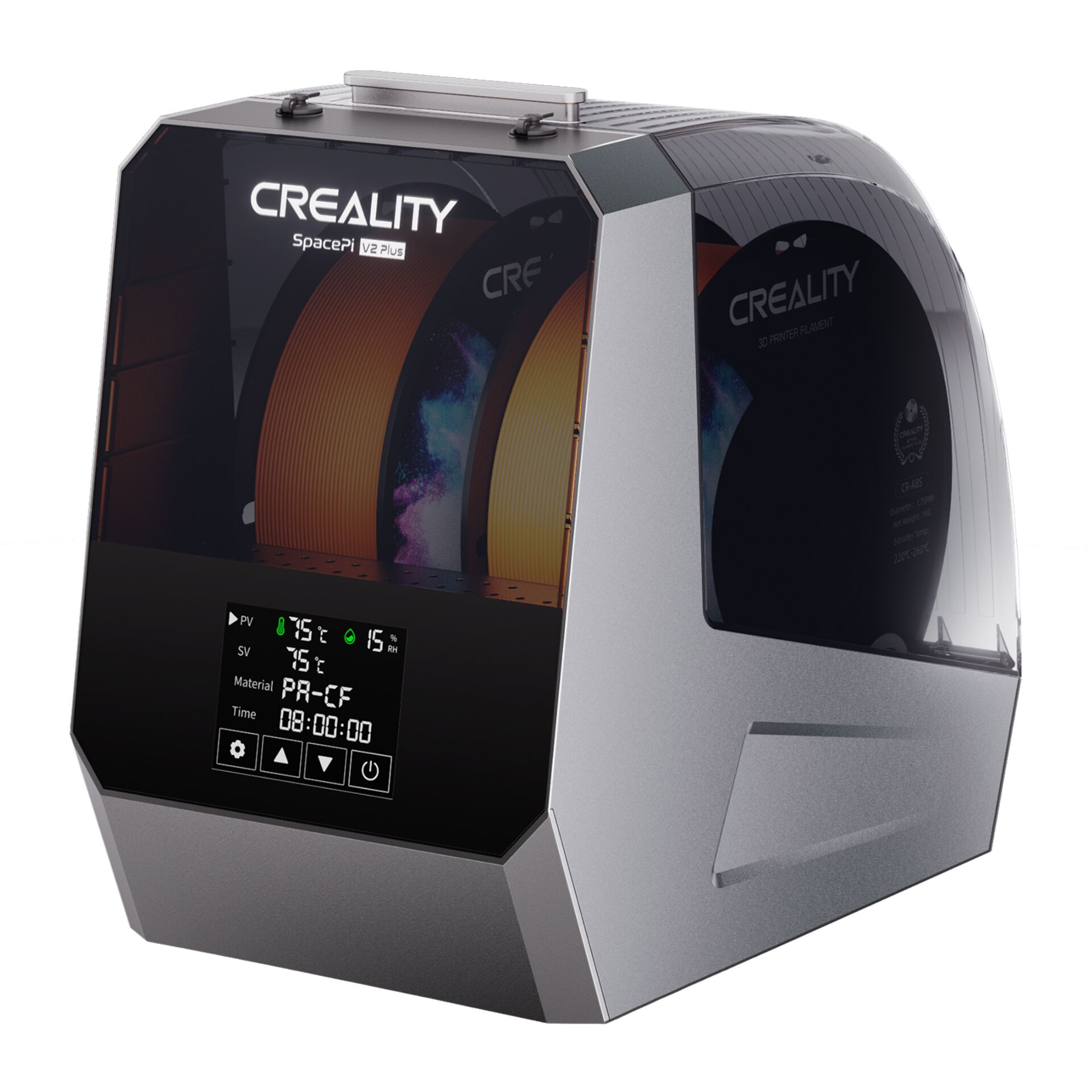 3D-Drucker, SpacePi, Filament-Spulen, PLA-CTF, Kamera-Display
