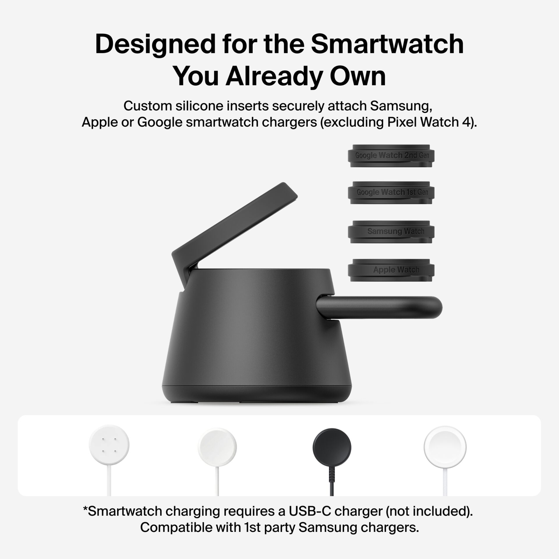 Smartwatch charger, Silicone Adapter, Dongle für Uhr Ladegeräte, Magnetischer Ständer, Universalladegerät