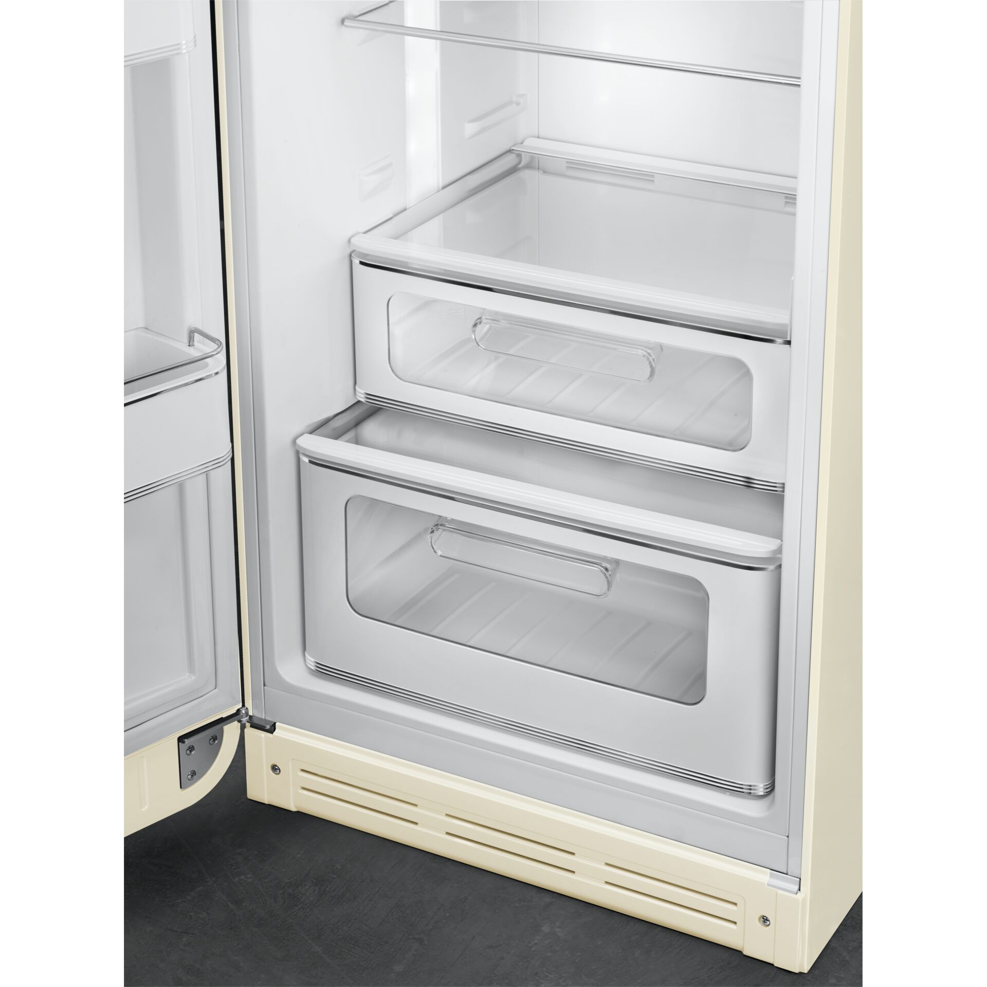 Kühlschrank, Unterteil, Schubladen, Edelstahl, Weiß