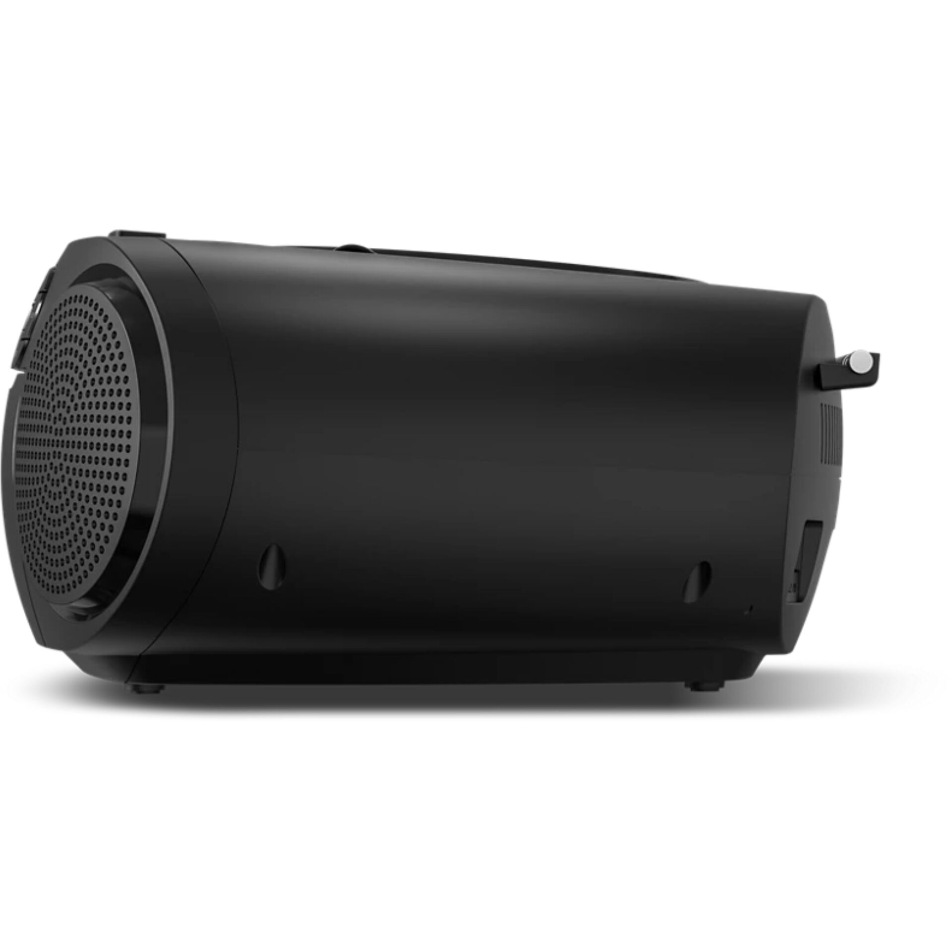 Rundfunk, LED-Display?, schwarz, Rückansicht, belüftet, Lautsprecher, Schwarz, Portabel, Kompakt, Grill?