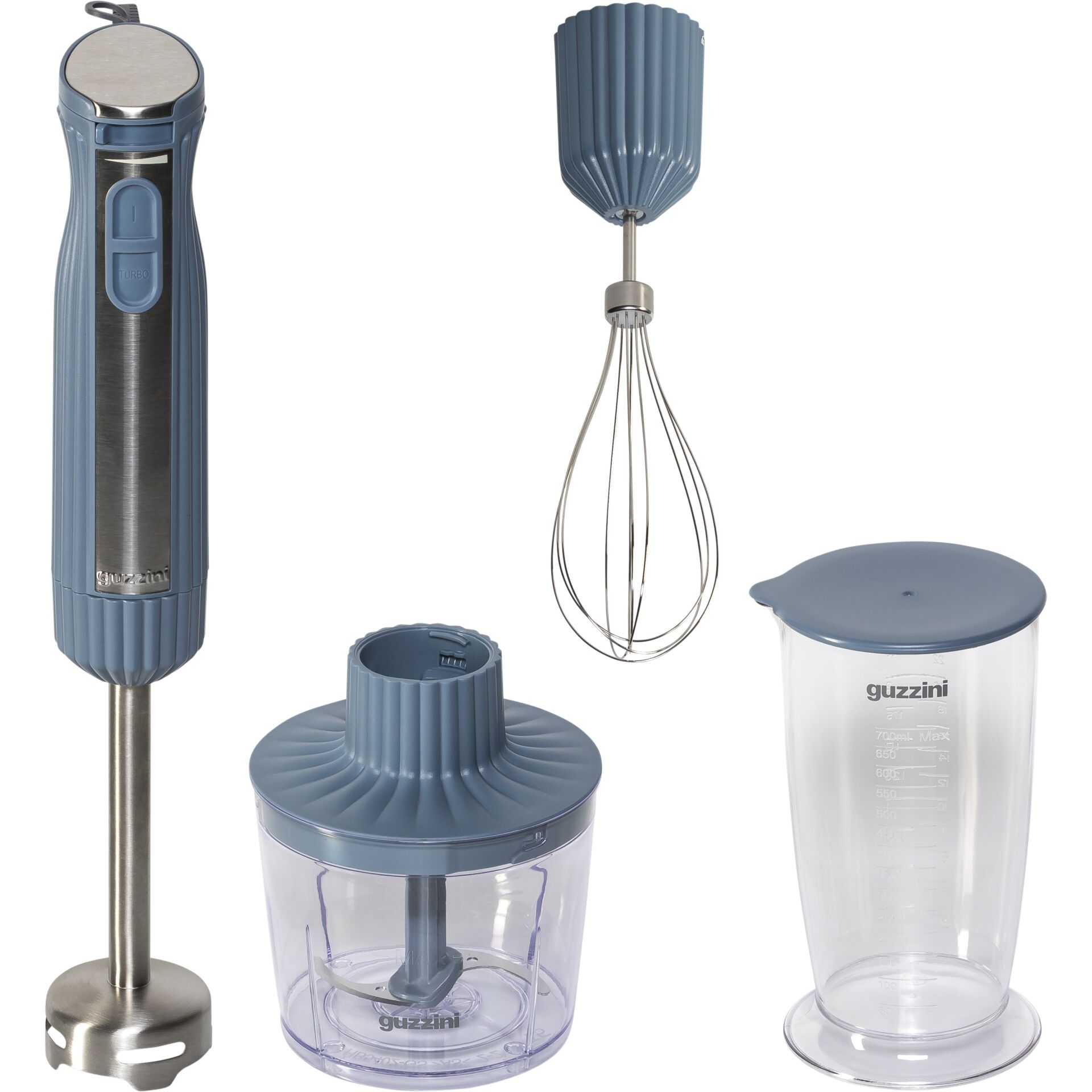 Guzzini Sous Chef Stabmixer  mit Zubehör, navy blue