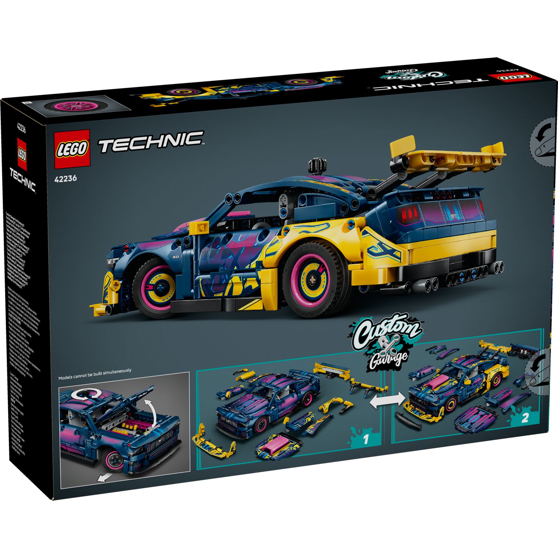 Lego Technic, Sportwagen, Hybrid, Grau Blau Gelb, Customizer