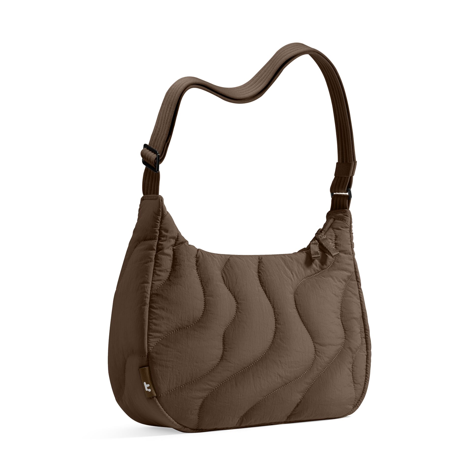 Hobo-Tasche, Gepolsterte Tasche, Kuscheltasche, Braune Tasche, Schultertasche