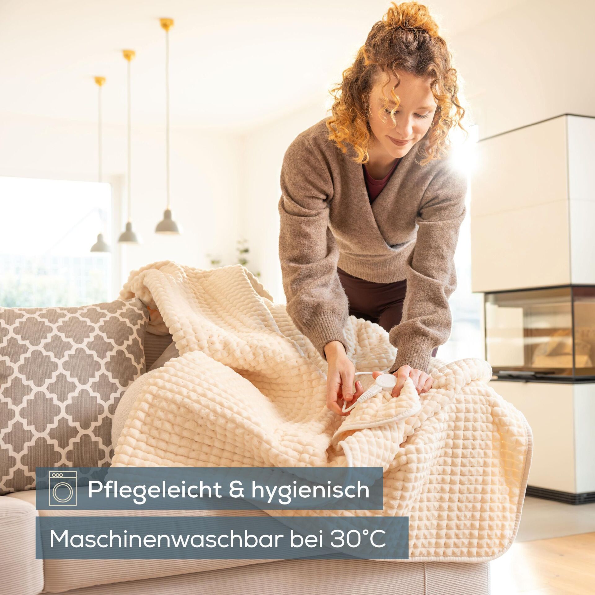 Handtuch, Wohndecke, Kuschelig, Wabenmuster, Maschinenwaschbar