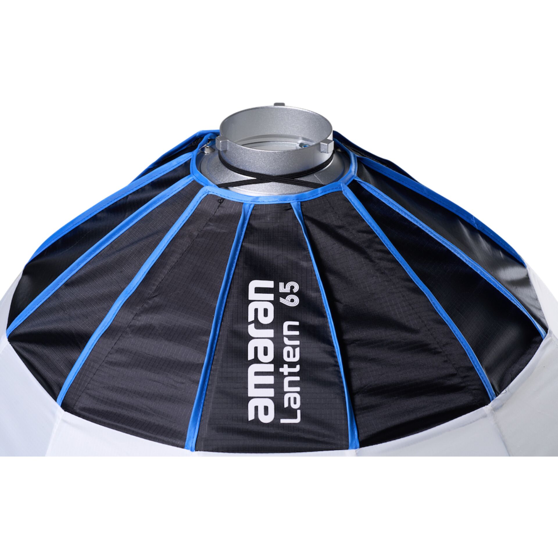 Laterne, schwarz-blau, Segmentdesign, Metallfassung, 65 cm