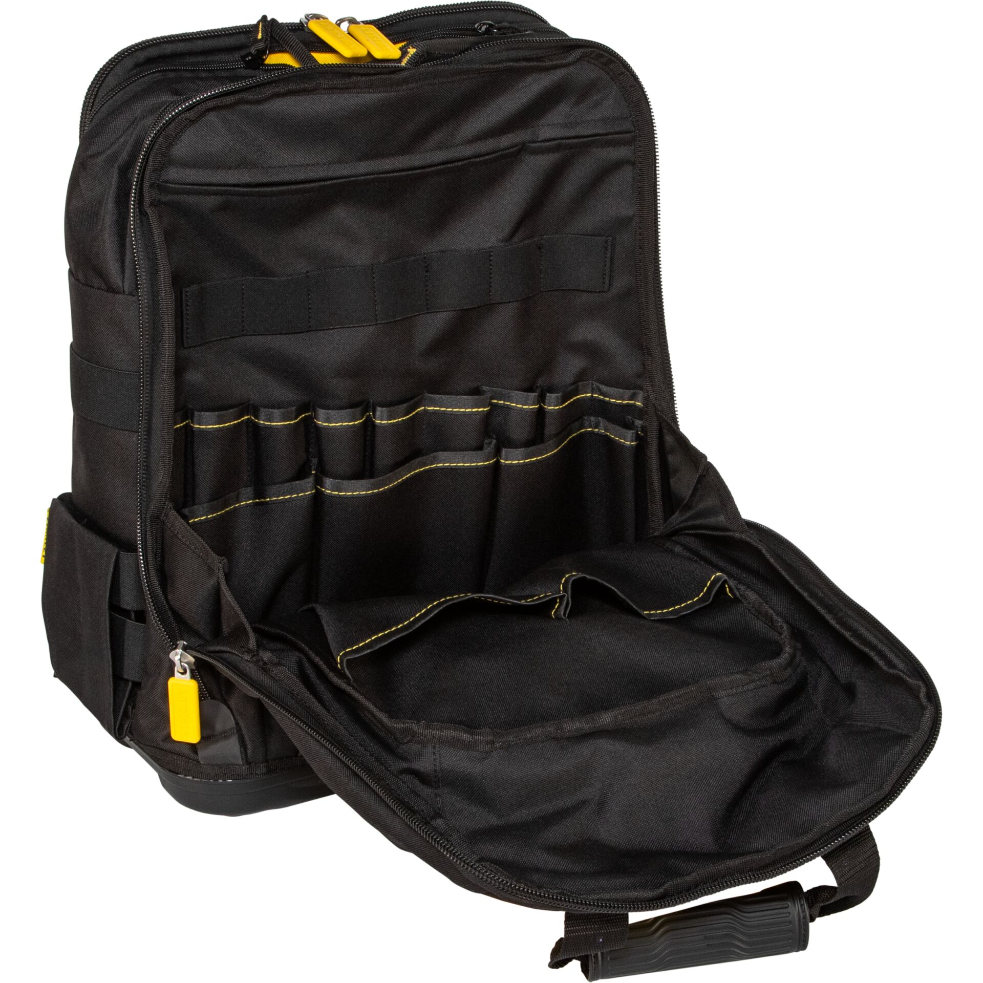 Rucksack, Schultertasche, Backpack, Klettverschluss, Gelb-Highlights