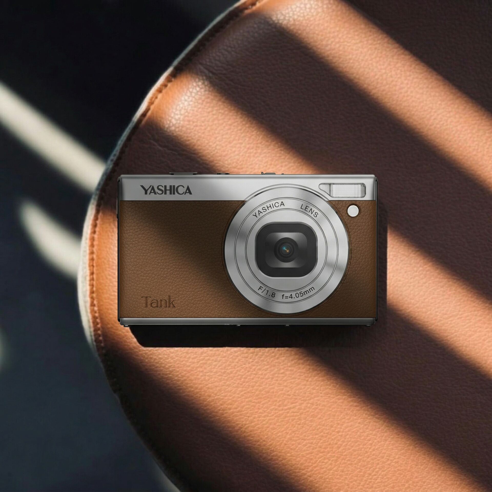 Kamera, Kompaktkamera, Braun, Linsenmetallic, Tank-Design