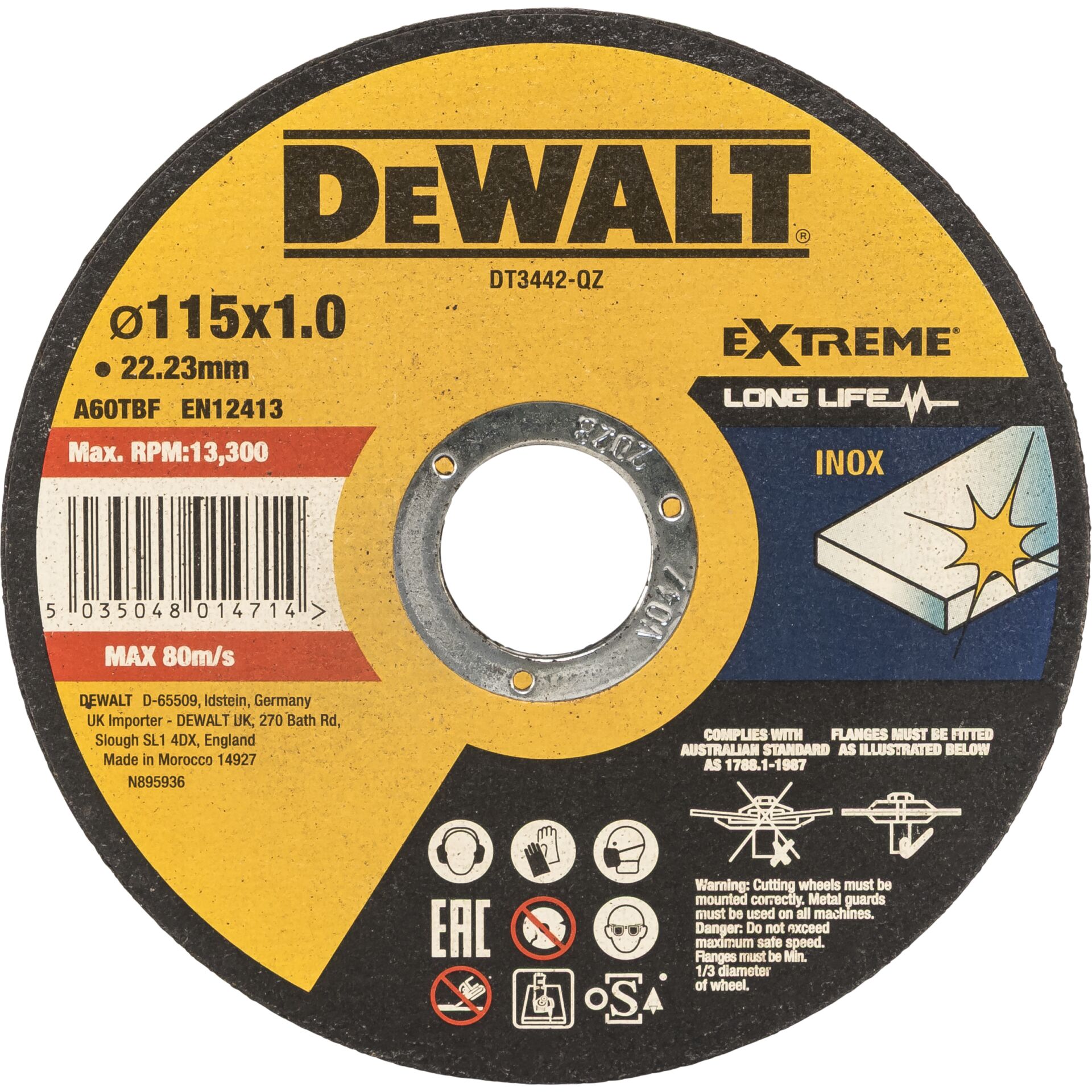 DeWalt DT3442-QZ  EXTREME Trennscheibe 115mm