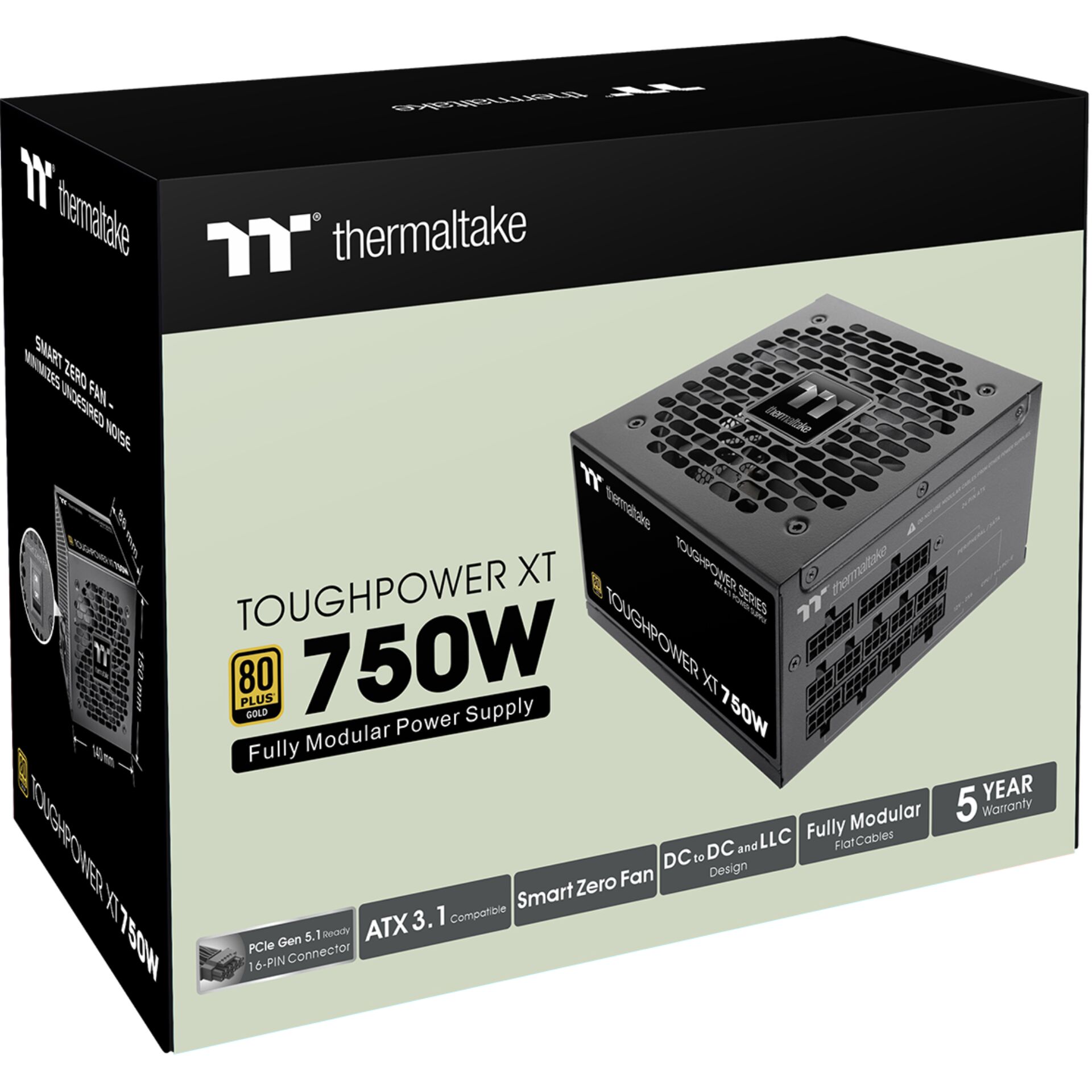 750W, ATX, Stromversorgung, Modular, 80 Plus Gold