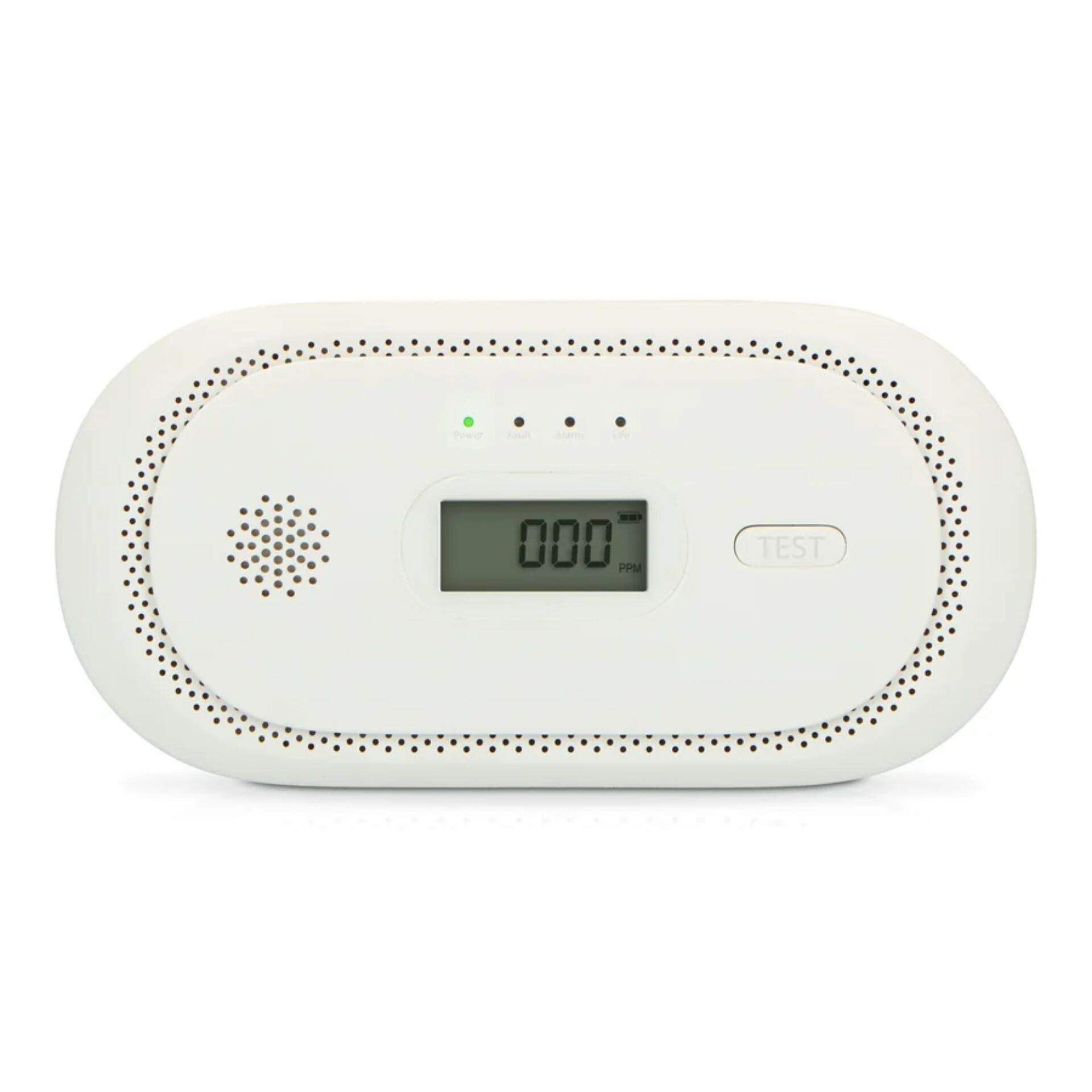 gas detector, digital display, weiß, tragbar, Testknopf
