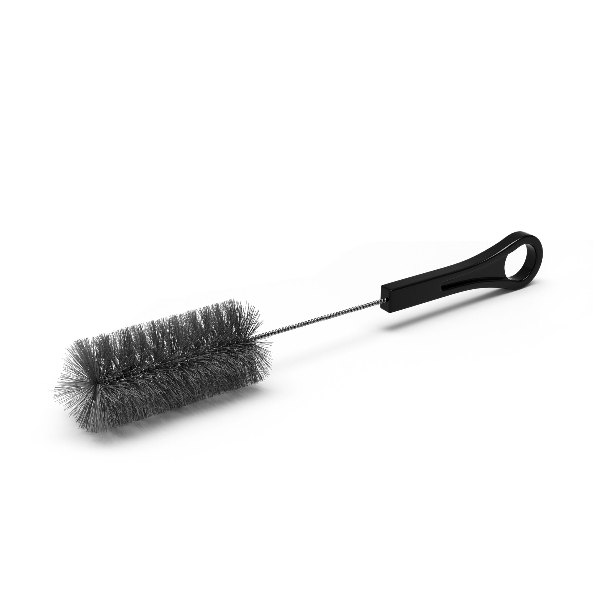 Flusenbürste, Reinigungsbürste, Rundbürste, Kunstfaser, Schwarz