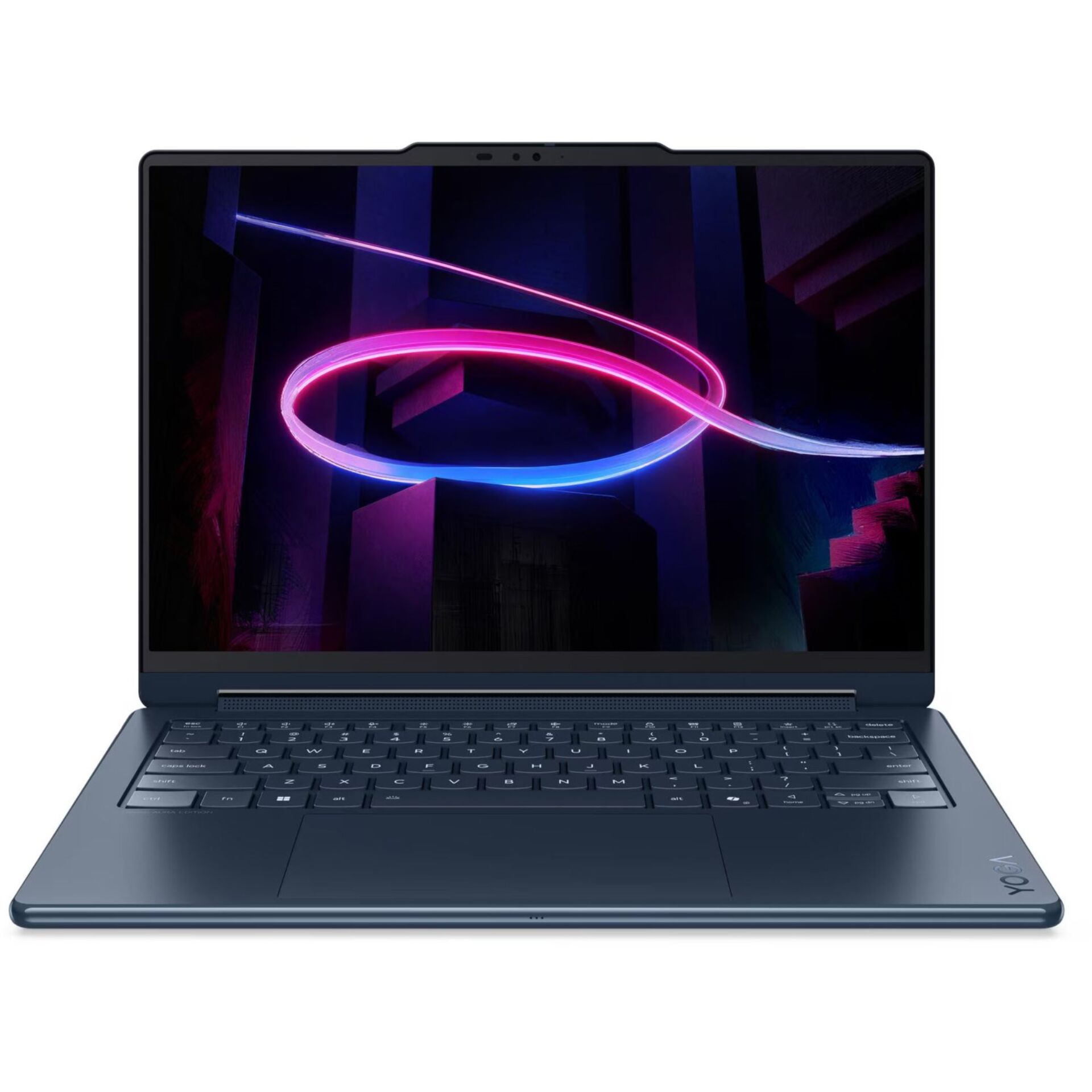 Laptop, Dunkelblau, Tastatur, Touchpad, dünner Displayrand