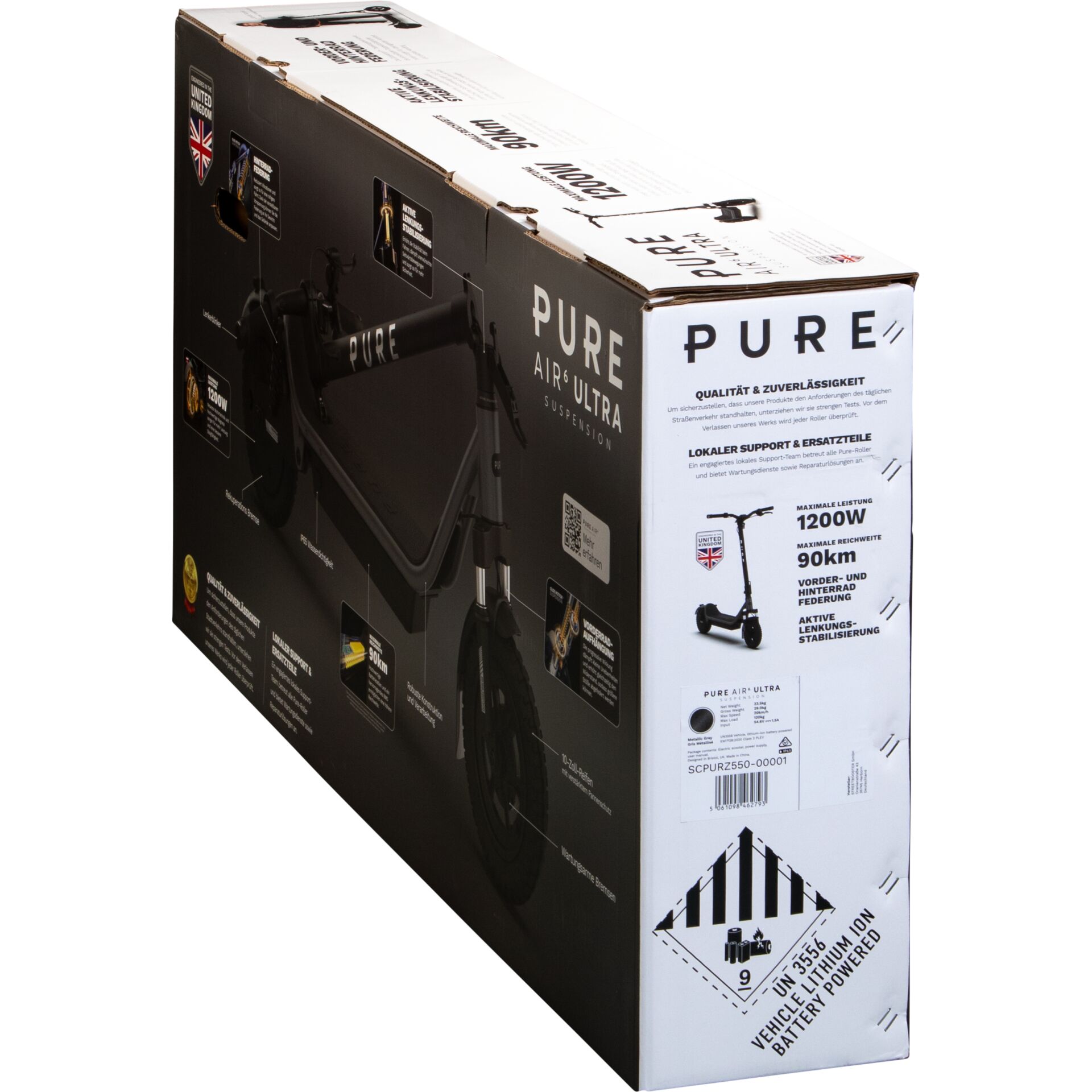 E-Scooter, Elektroroller, Pure-Marke, Air Ultra Federung, 1200W