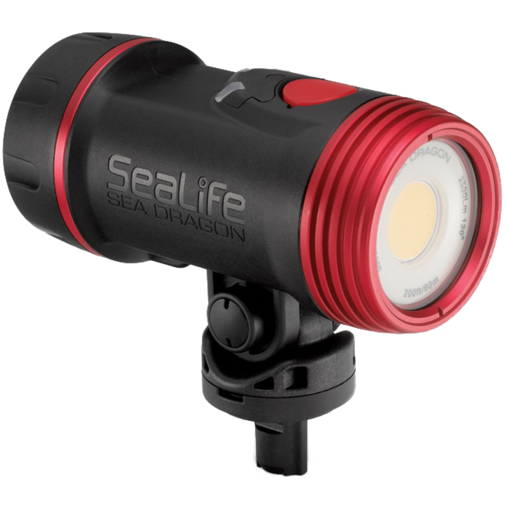 Frontale Beleuchtung, LED-Licht, Tauchflutlicht, Rotes Gehäuse, Light-Output