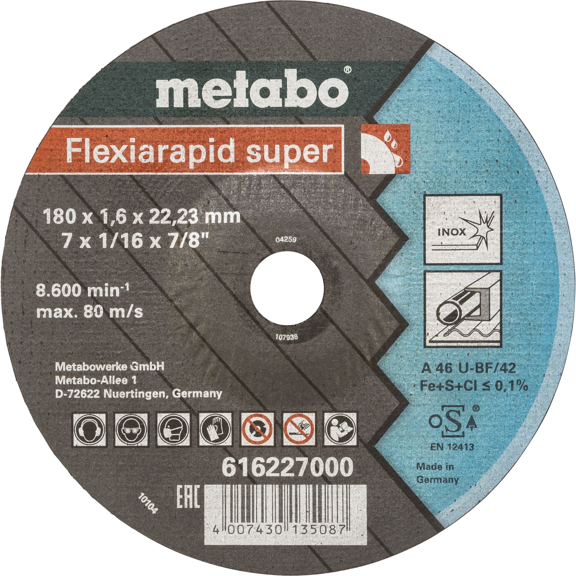INTOX Doorslijpschijven 115 Mm X 1,0 Mm – 50 Stuks – Voor Metaal, Staal En Roestvrij Staal – Dun, Nauwkeurig En Snel – Incl. 22,23 Mm Boring