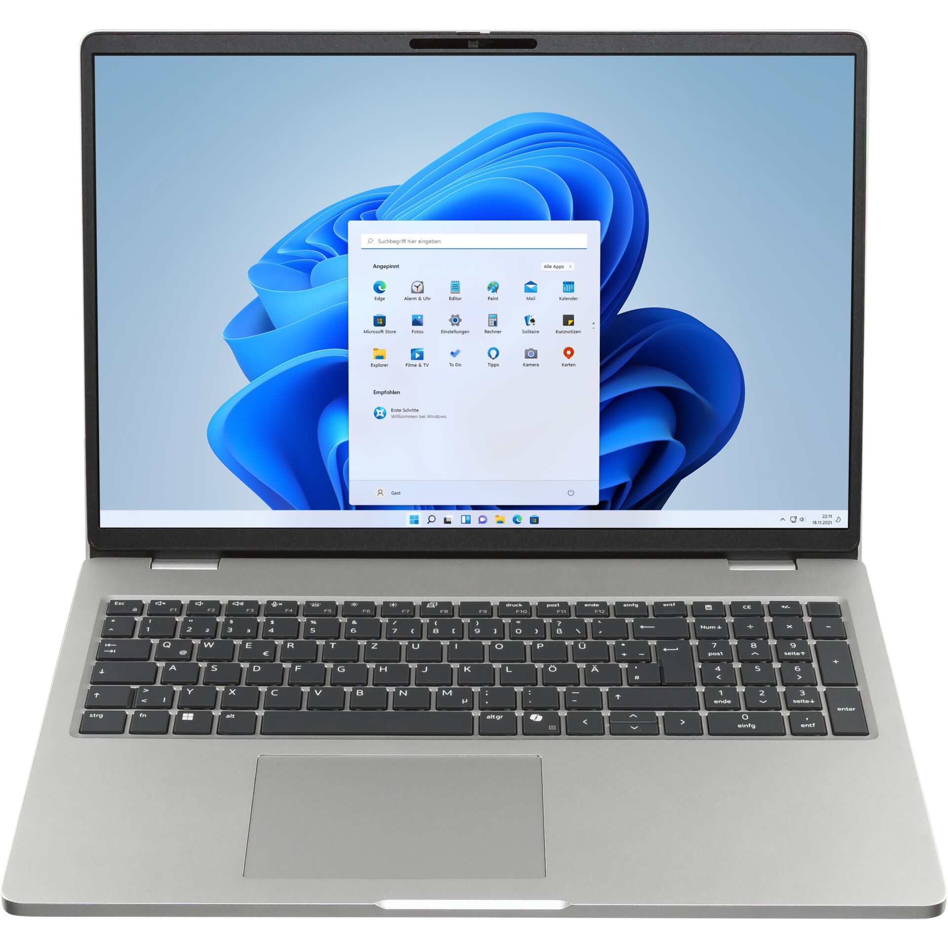 laptop, notebook, silber, Tastatur, Windows