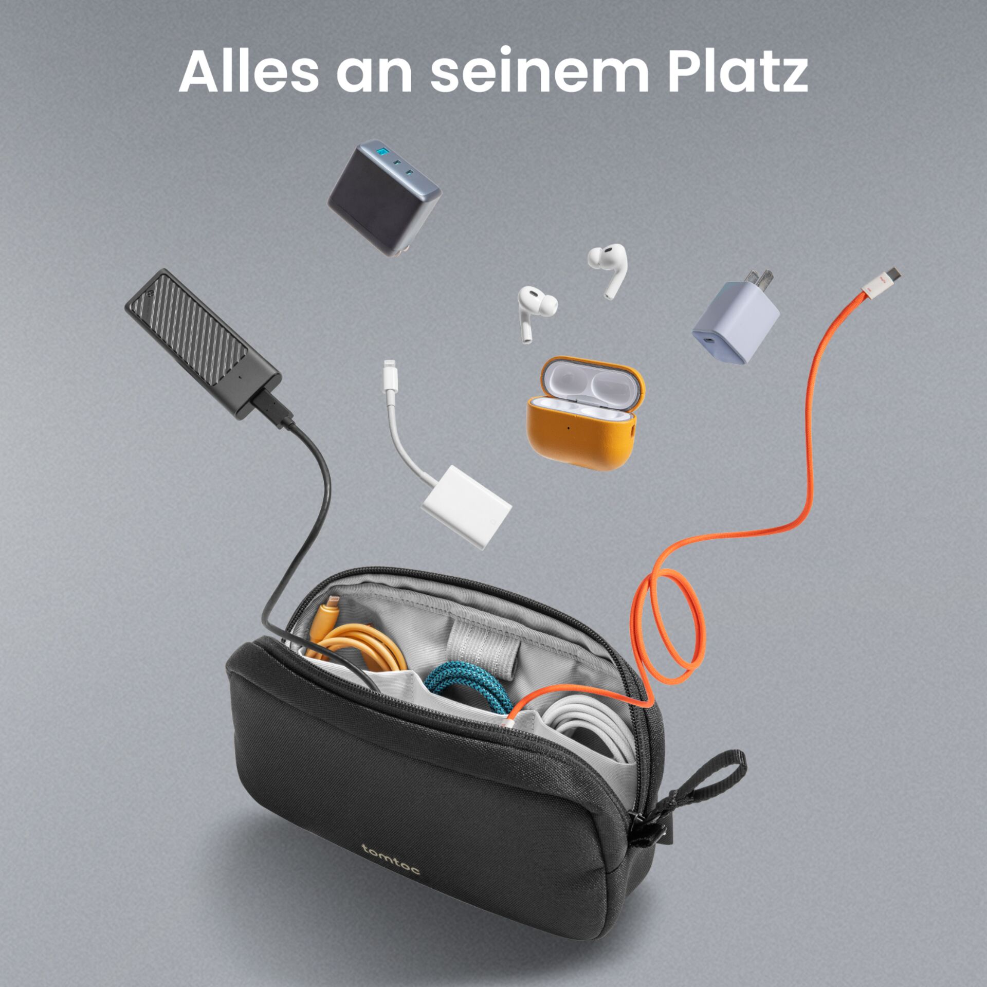 Tasche, Organizer, Kabel, Ladegerät, Kopfhörer