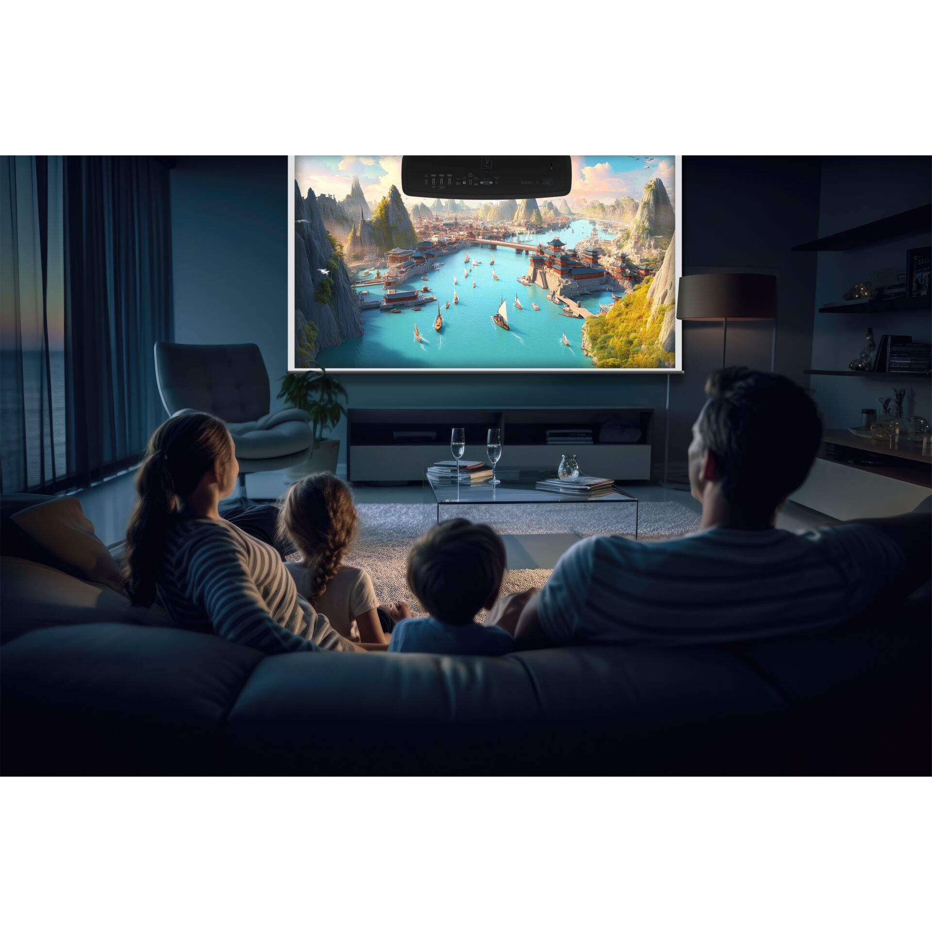 Bildschirm, Computer-Hardware, Überwachen, Leute, Couch