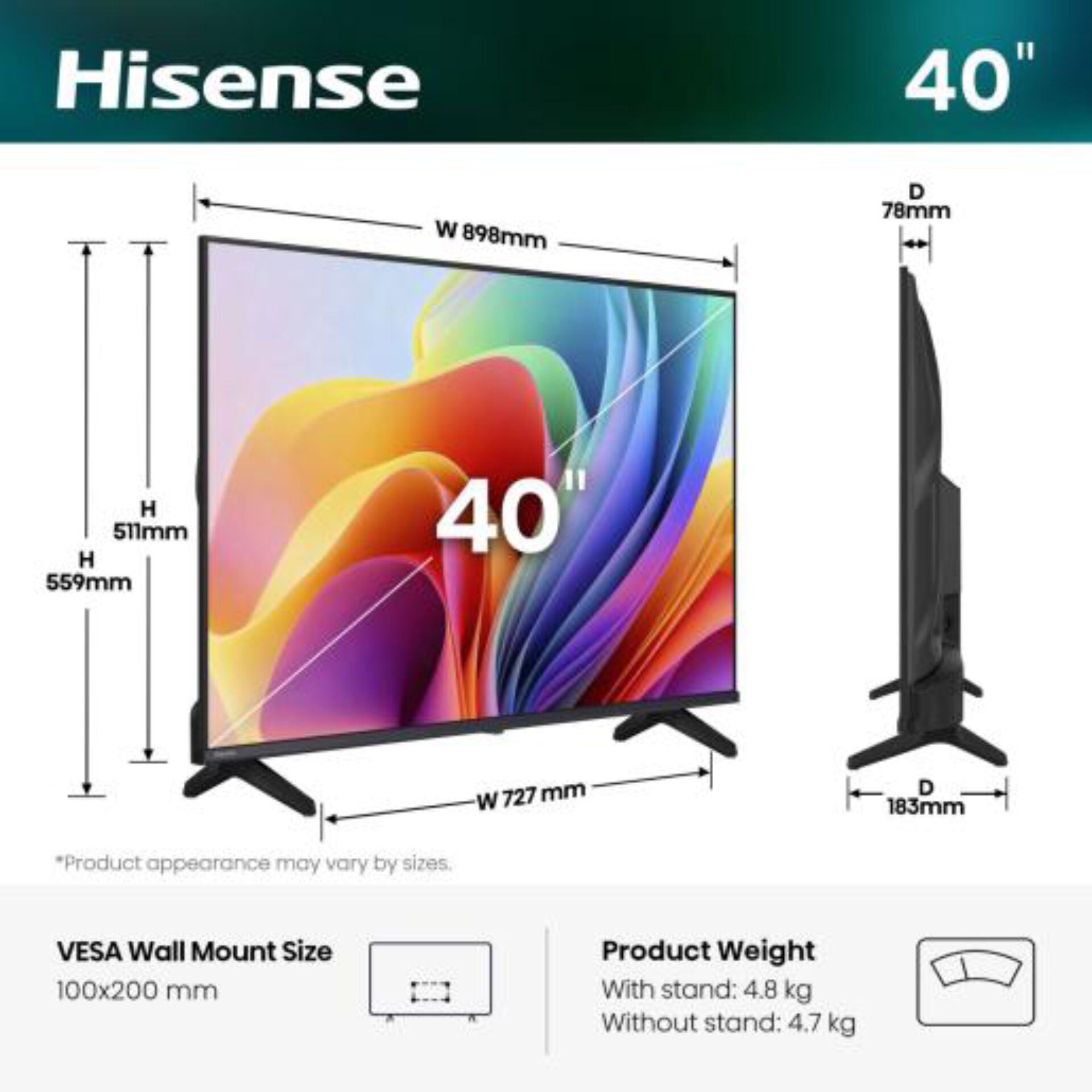 monitor, 40 Zoll, LED, Flachbildschirm, Ständer
