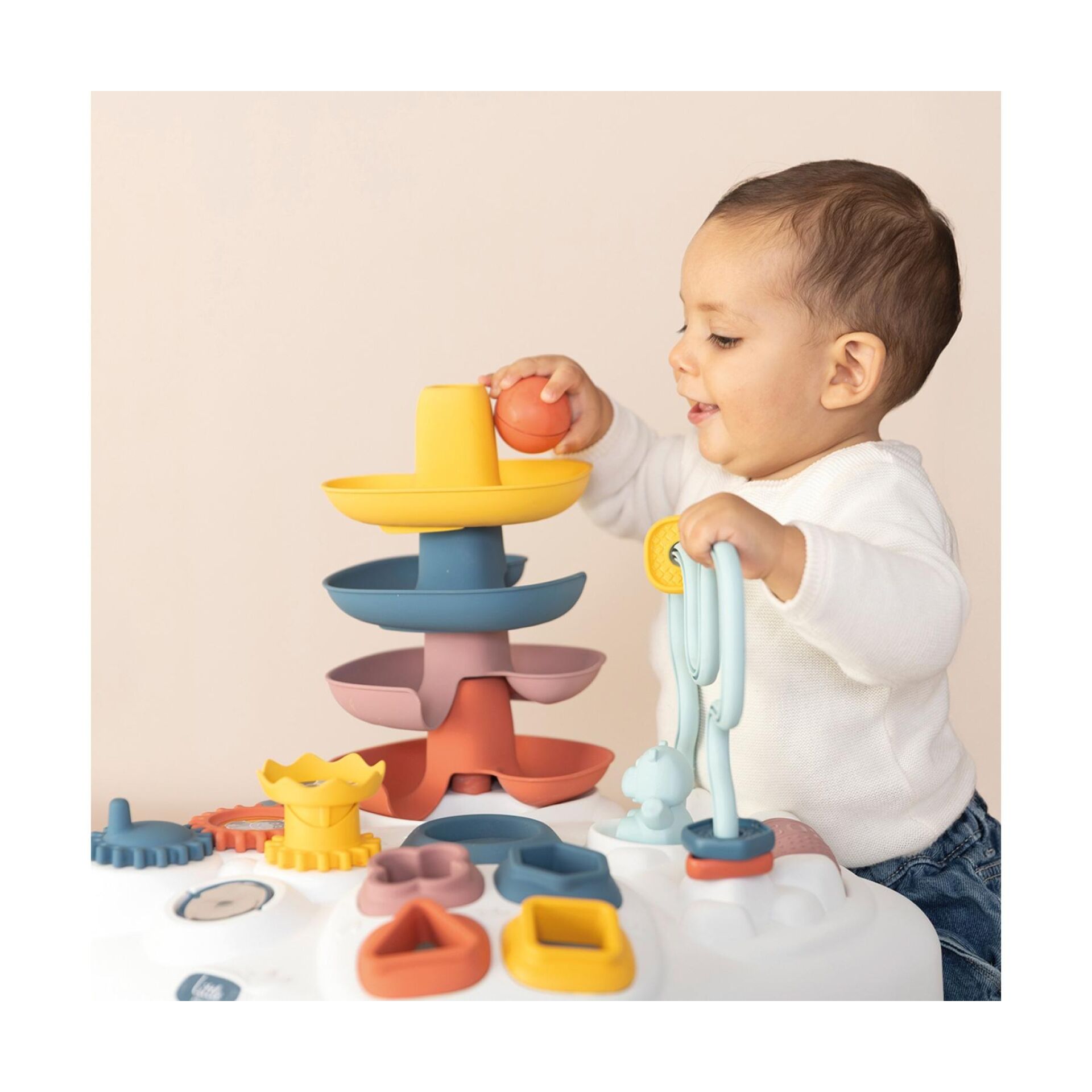 Baby-Spielzeug, Stapelteller, Bunt, Bildungsspielzeug, Beißspielzeug