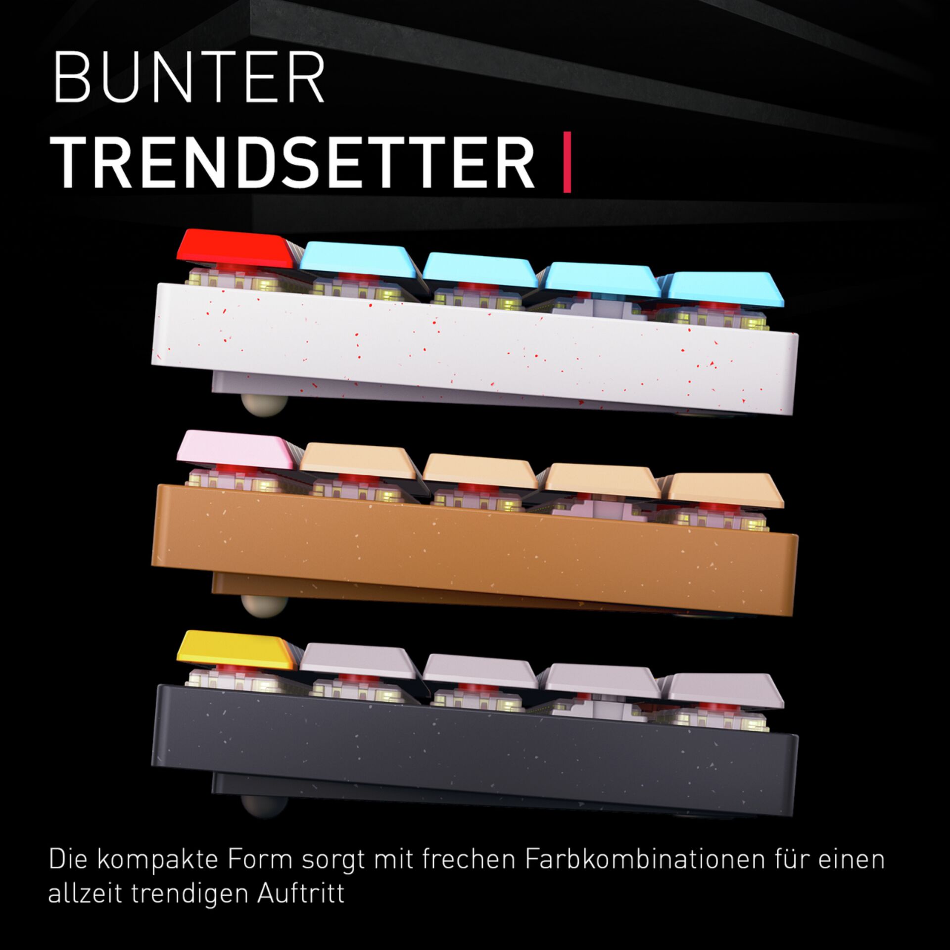 Schreibtisch-Tastatur, Mechanische Tastatur, Vielfalt Farben, Tastenkappen, Layered Keycaps