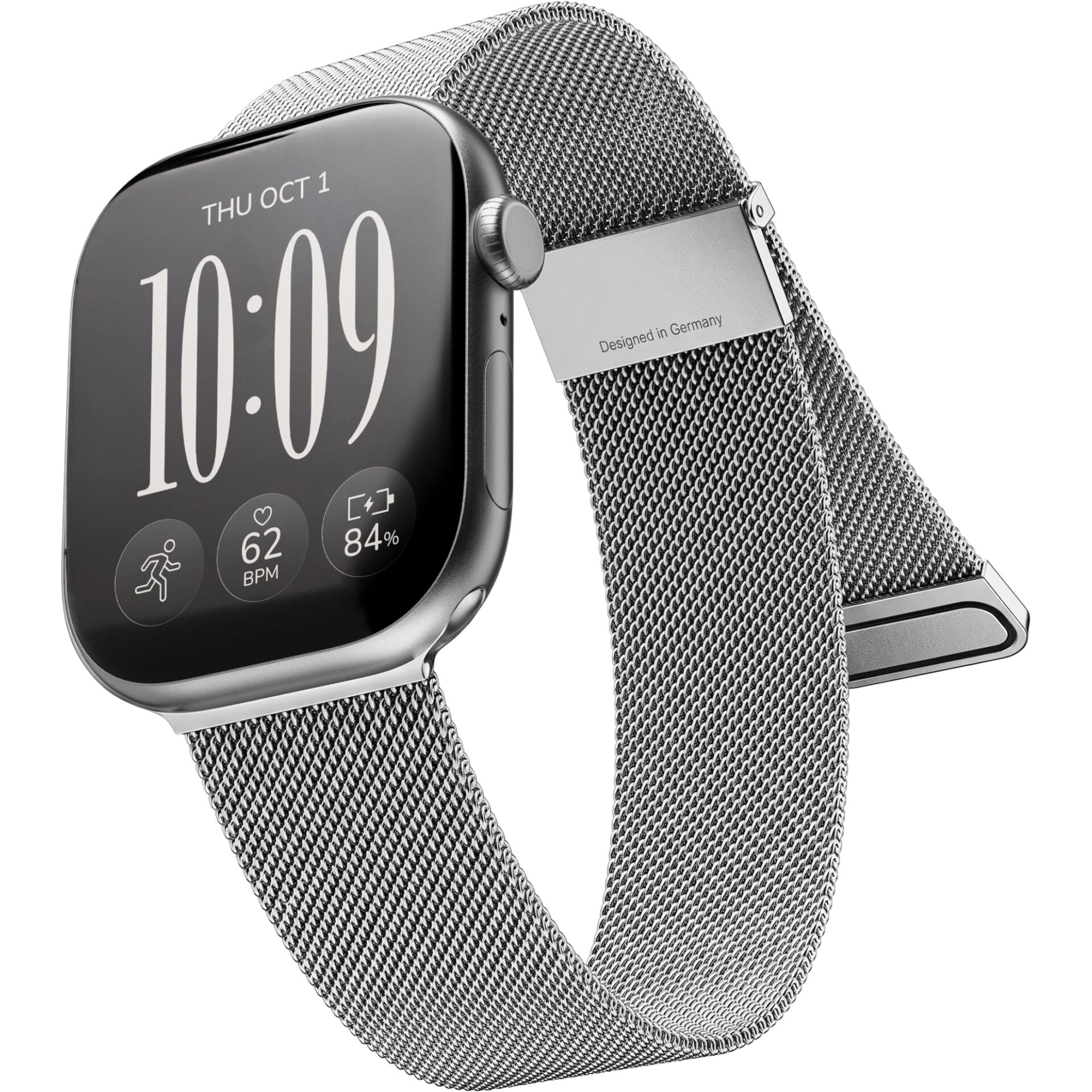 Smartwatch, Metallarmband, Edelstahl, Silberfarben, Touchscreen