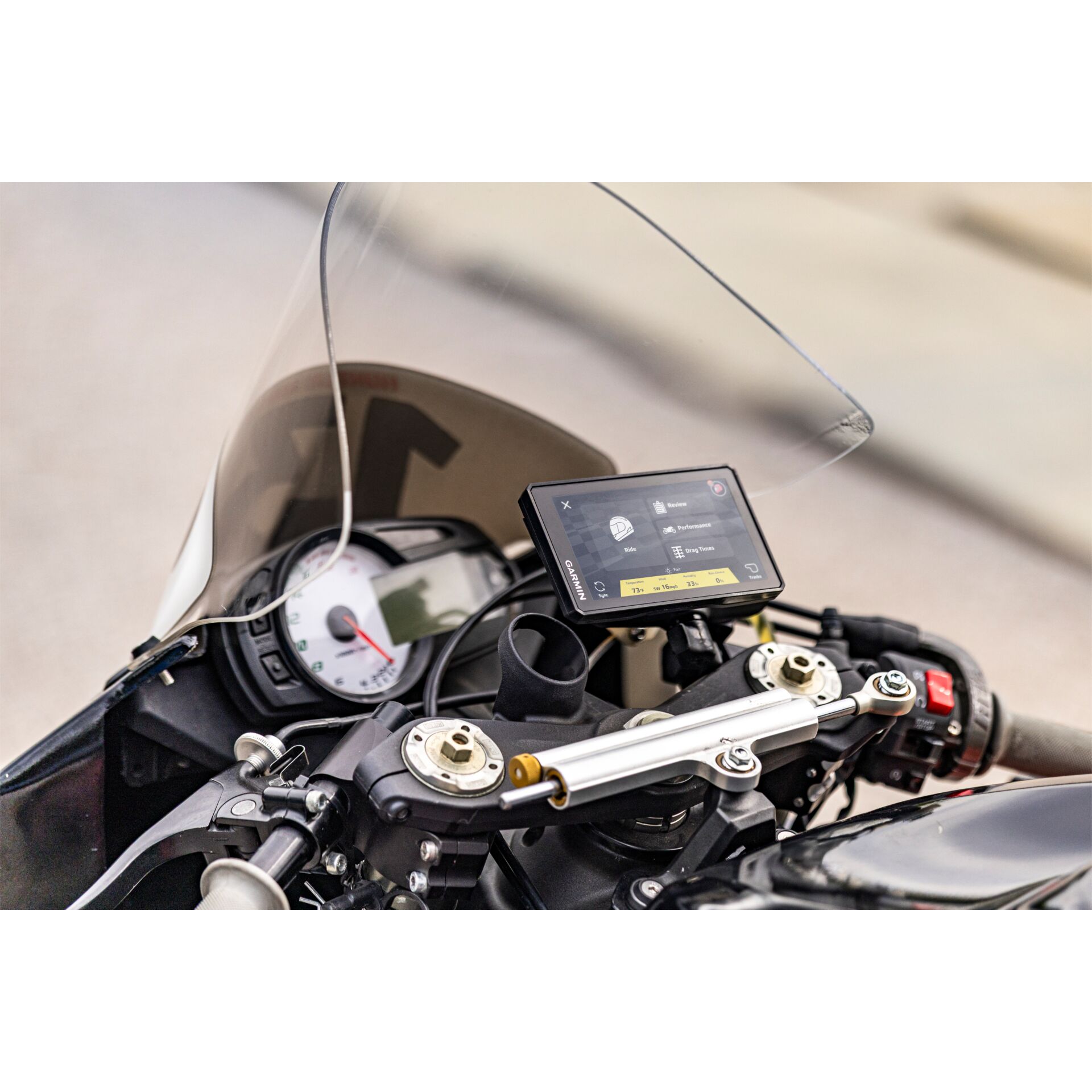 motorrad, lenker, gps, tacho, windschild