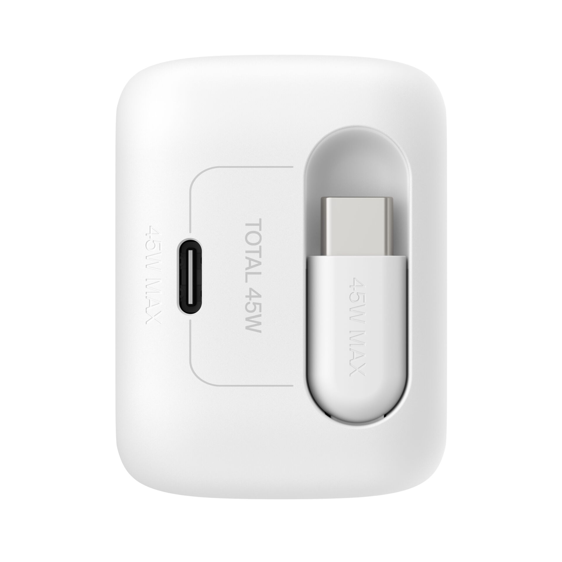 USB-C, Adapter, Leistung 45W, Weiß, Kompakt