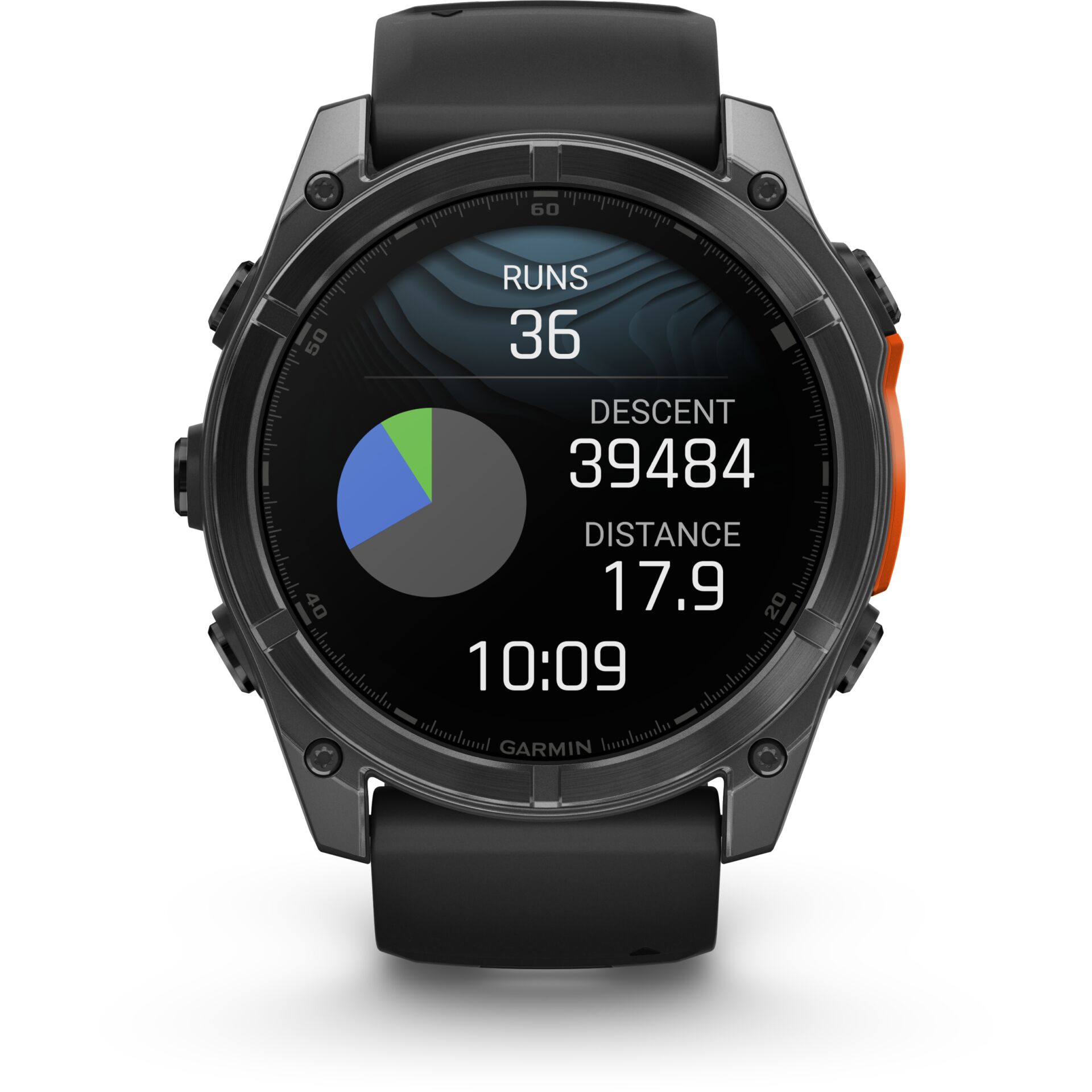 Uhr, Smartwatch, Garmin, Rundes Display, Schwarz