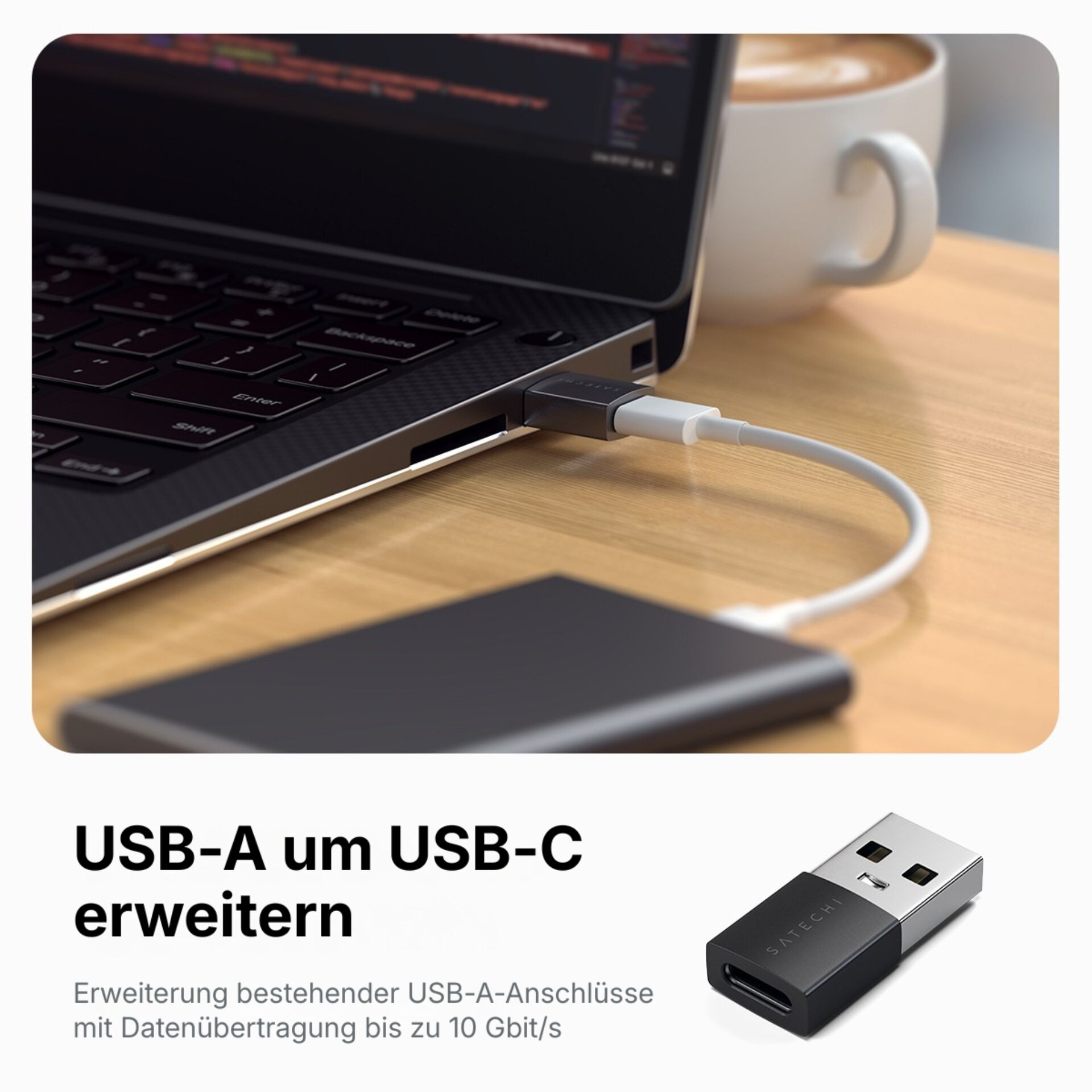 Laptop, USB-C, Adapter, Kabel, Port-Erweiterung