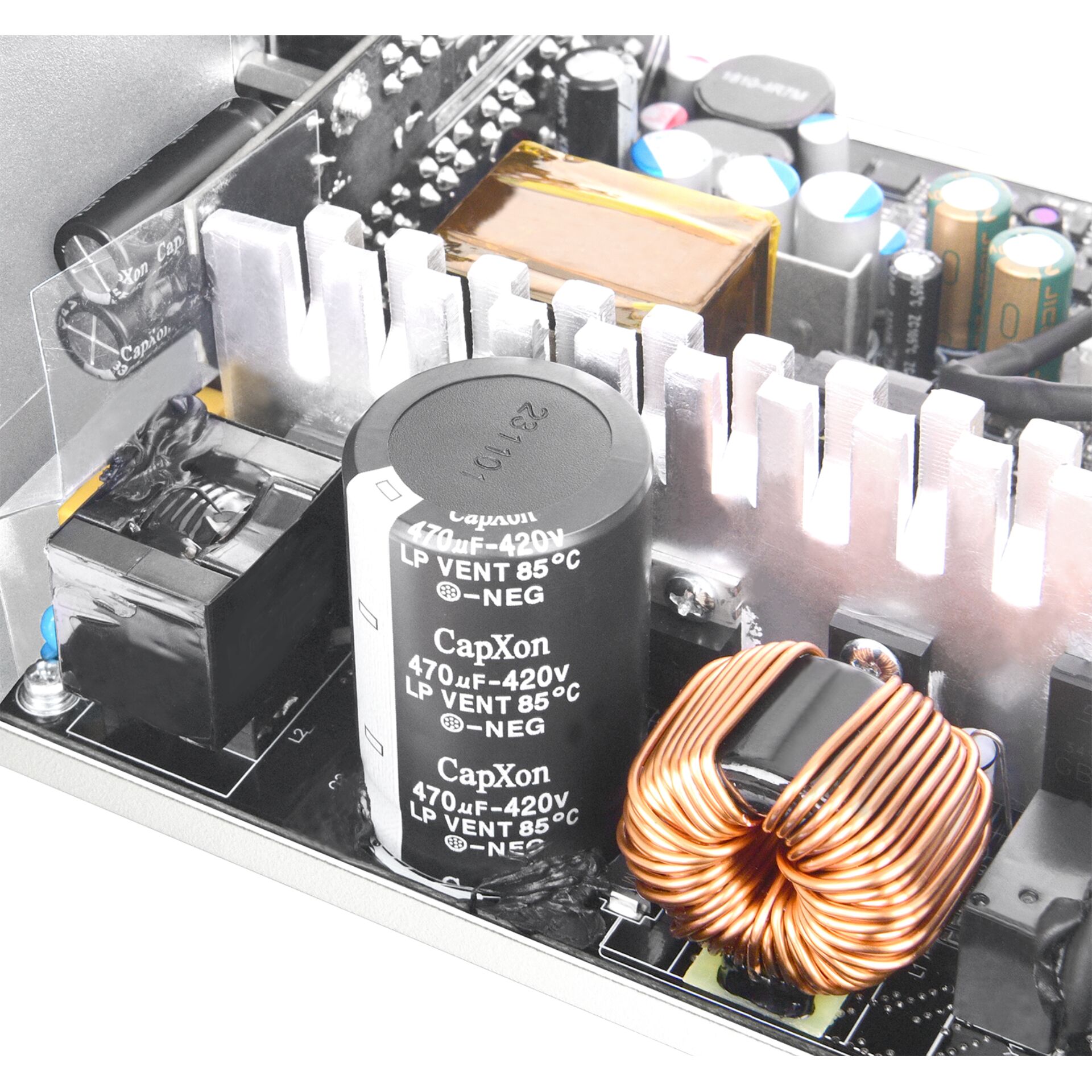 Kondensator, Elektrolytkondensator, 470µF, 420V, Induktiver Drahtkern
