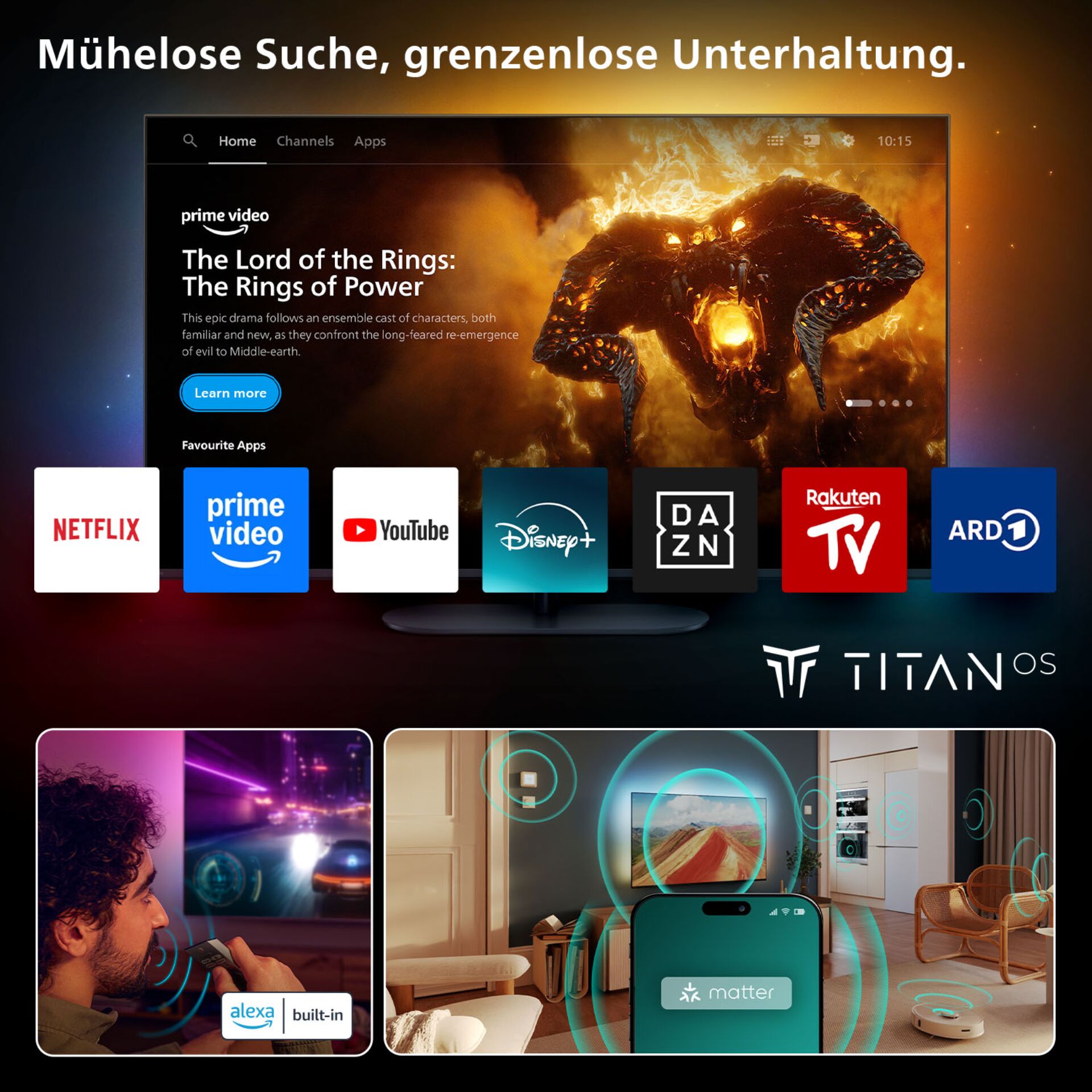 fernseher, streaming, apps, digitaler bildschirm, tv-interface