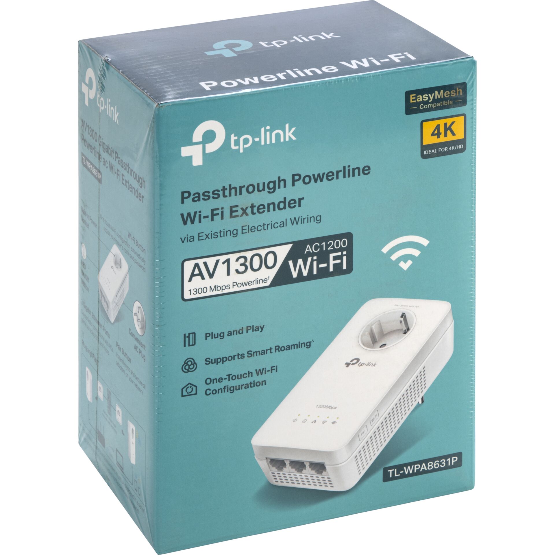Wi-Fi Extender, Powerline, AV1300, 4K, TL-WPA8631P