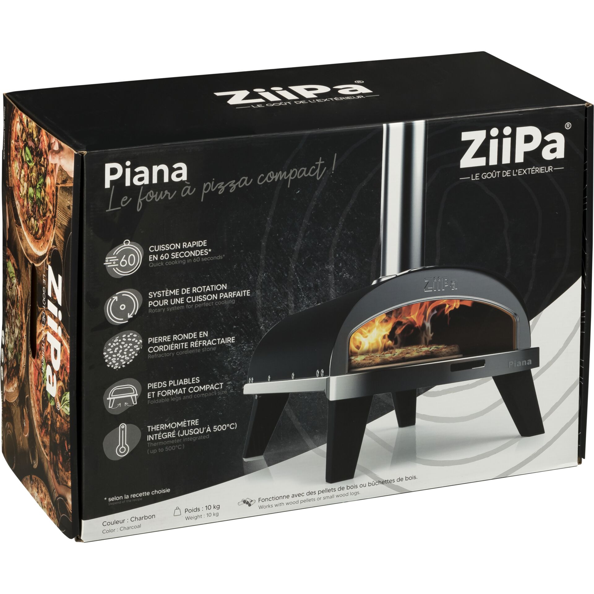 ZiiPa Piana Holz-Pizzaofen  Farbe Karbon