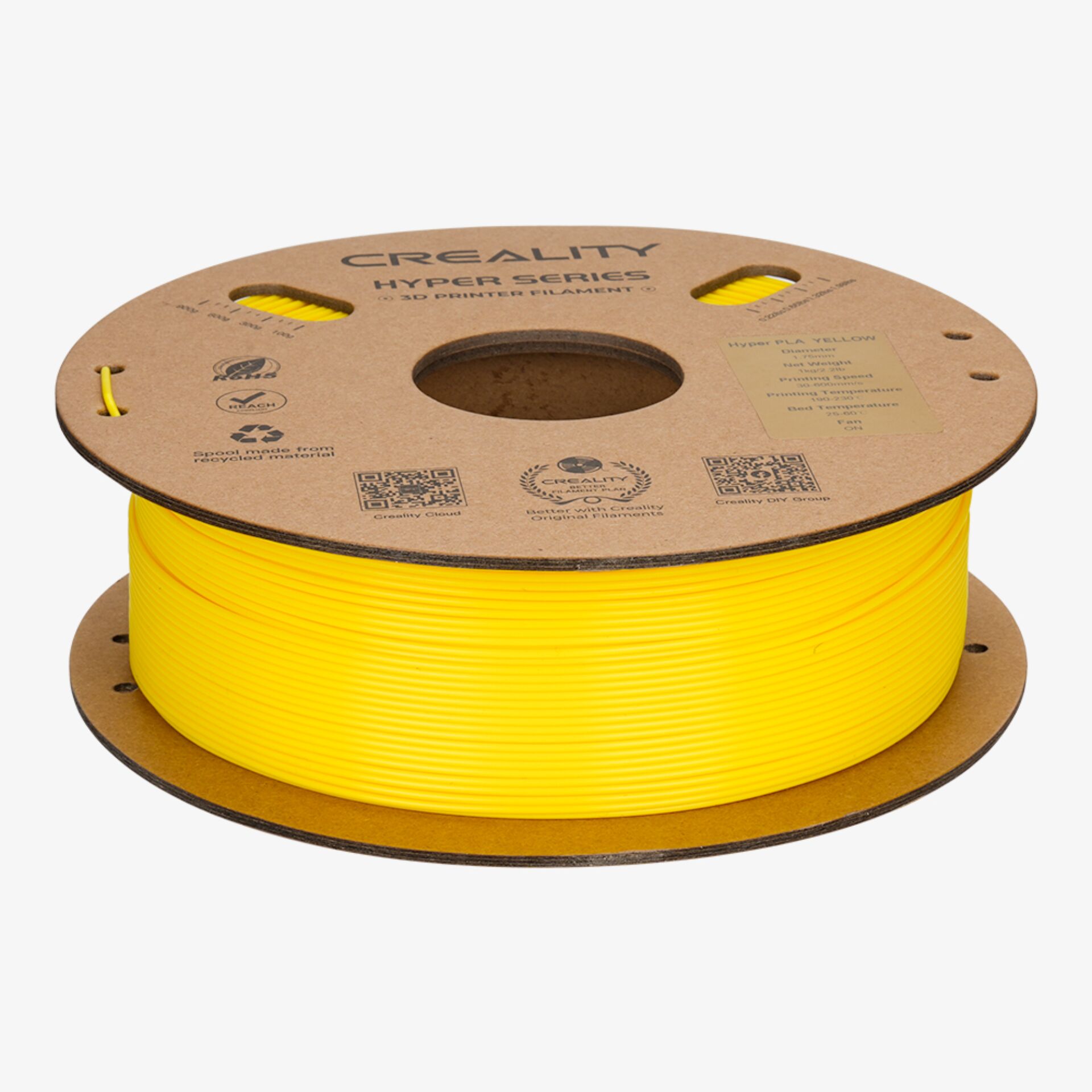 3D-Druck Filament, PLA-Filament, Gelb, Spule, Creality Hyper Series
