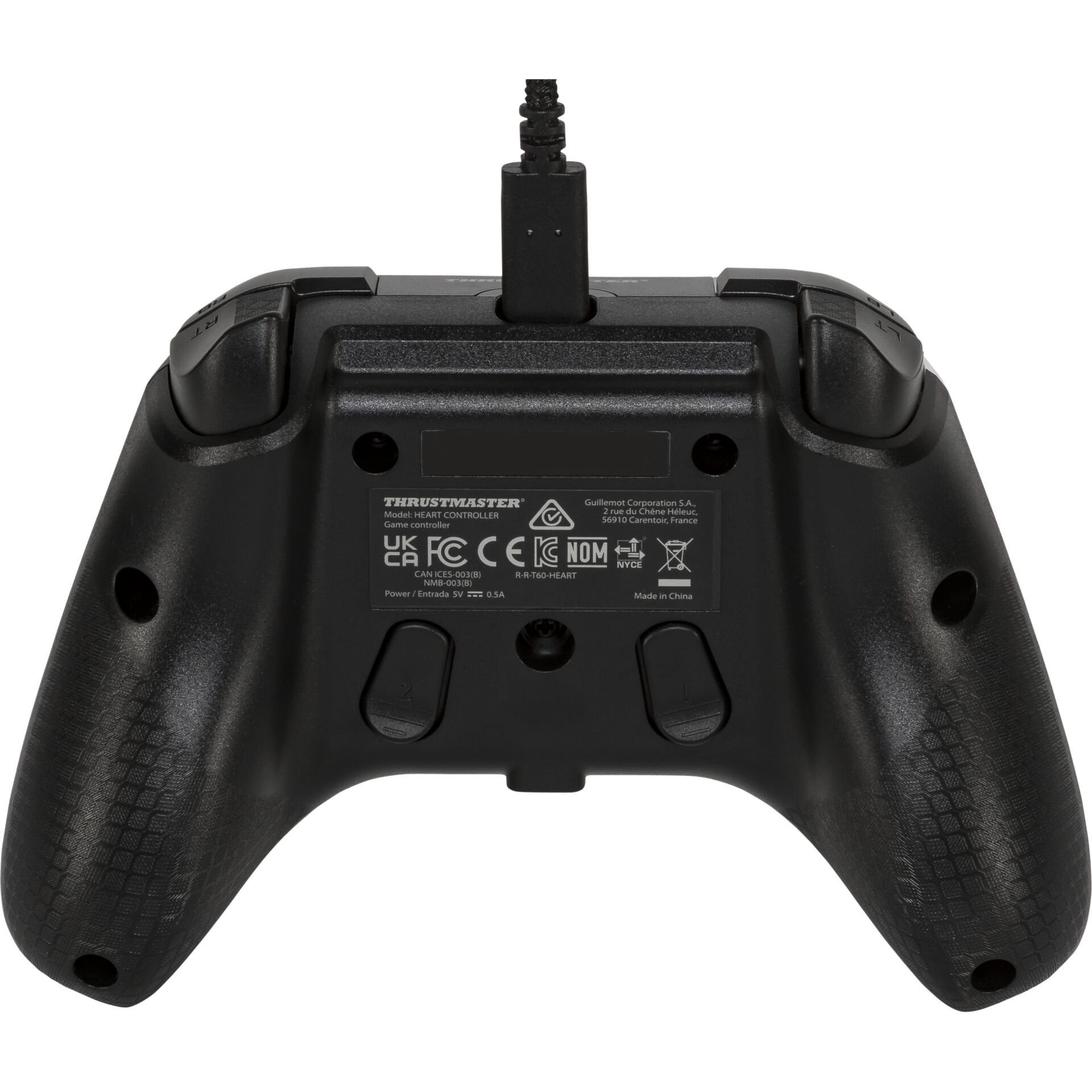 gamepad, controller, ergonomisch, schwarz, verkabelt