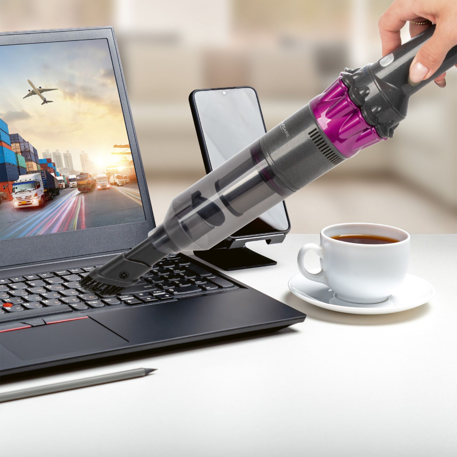 Computer, Laptop, PC, Kaffeetasse, Überwachen