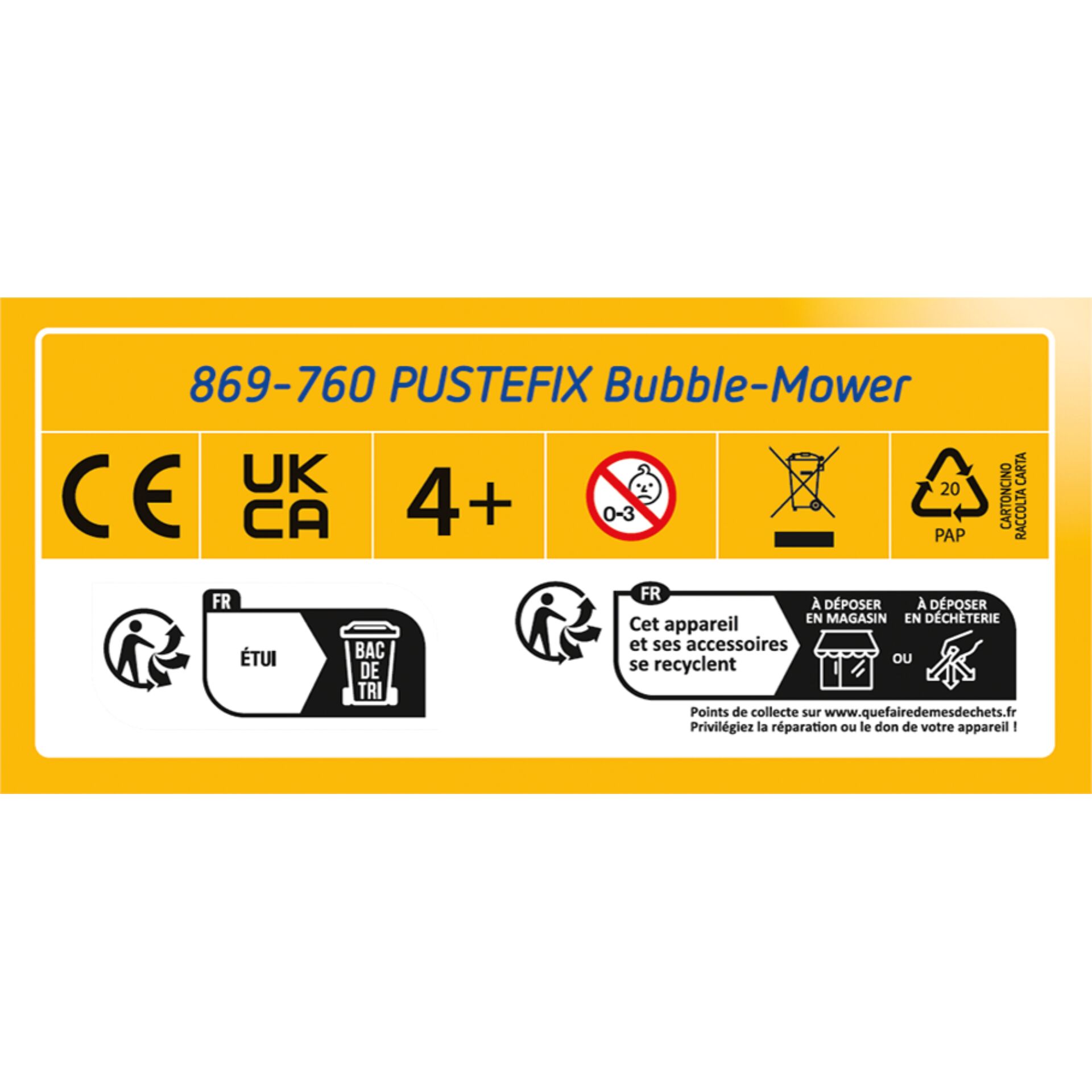 Pustefix Bubble-Mower, Bubble-Mower, Spielzeug, Kindergerät, Blaue Akzente