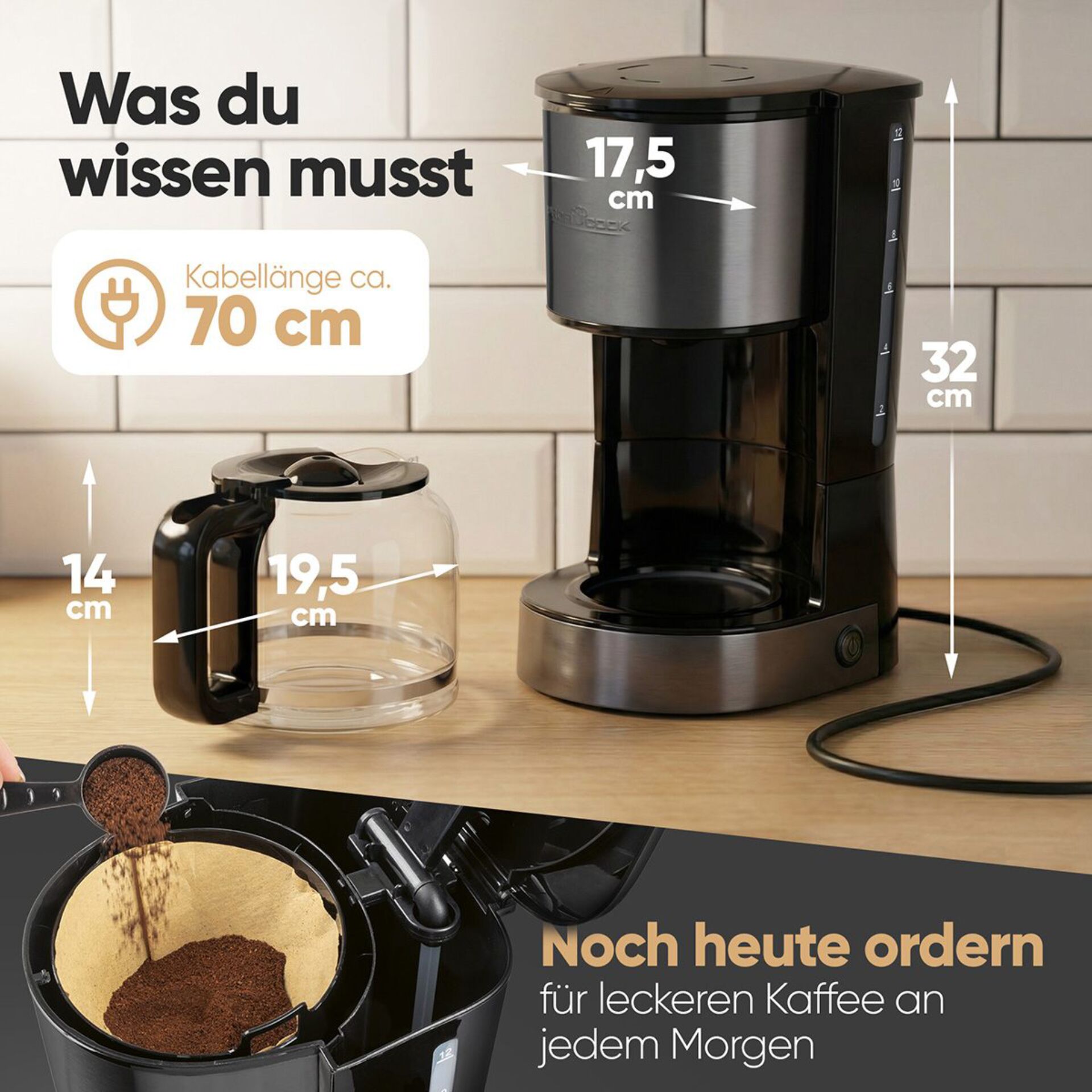 Kaffeemaschine, Filterkaffeemaschine, Glaskanne, Küchengerät, Kaffeeper