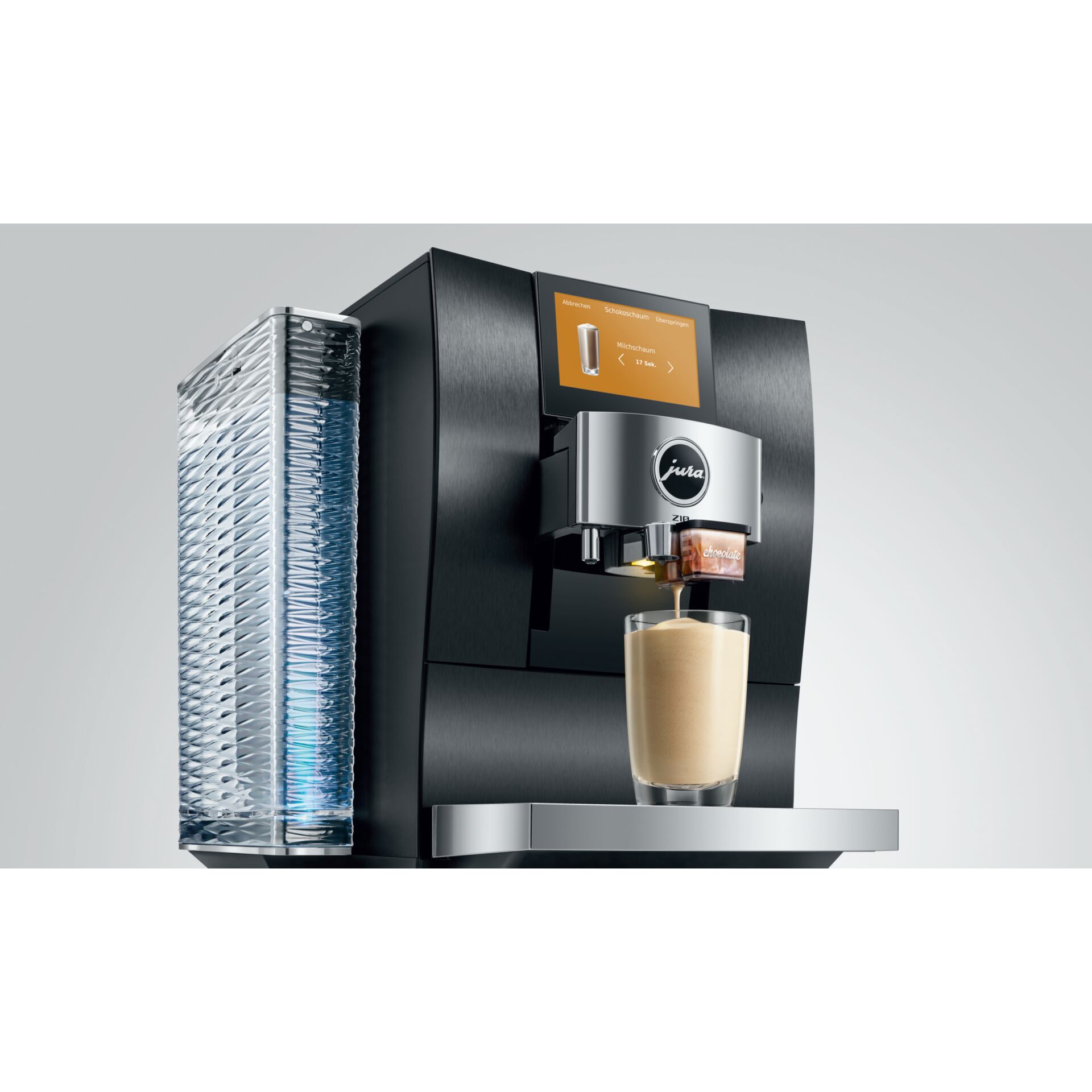 Kaffeemaschine, Espressomaschine, Milchschaum, Becher, Kaffeeeinschuss
