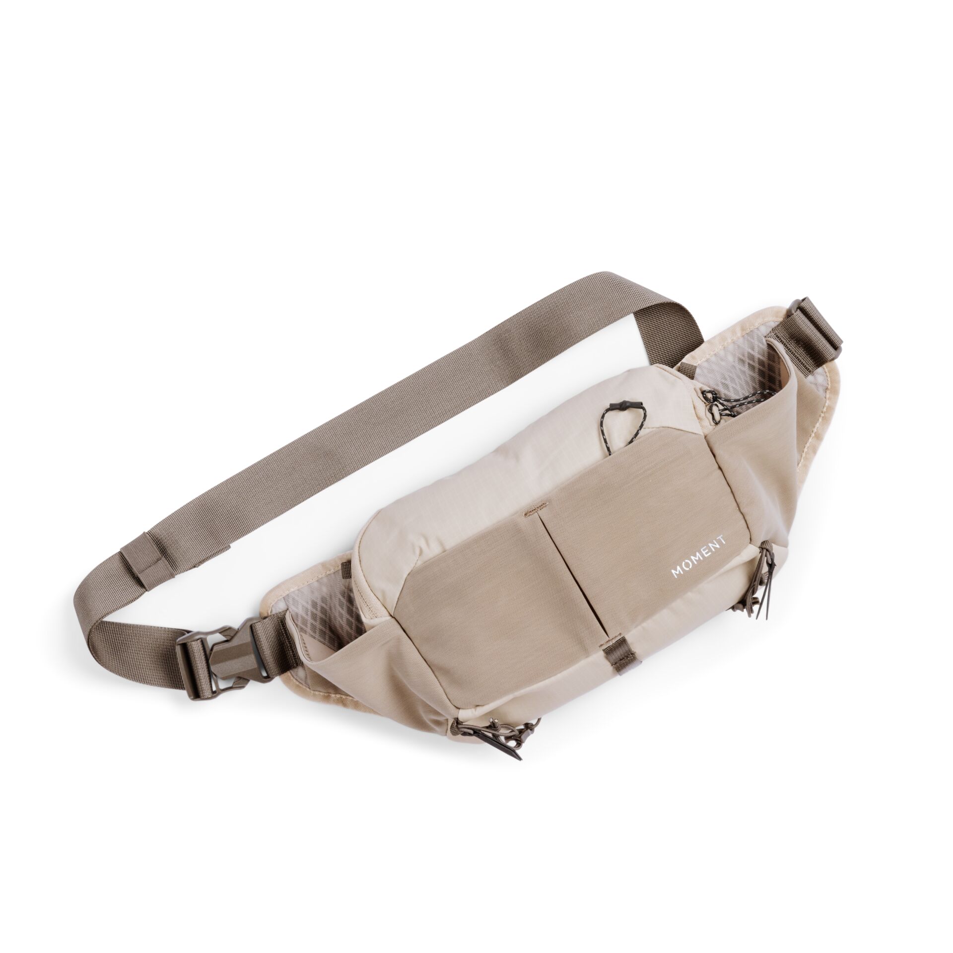 Bauchtasche, Gürteltasche, Umhängetasche, Nylon, Beige