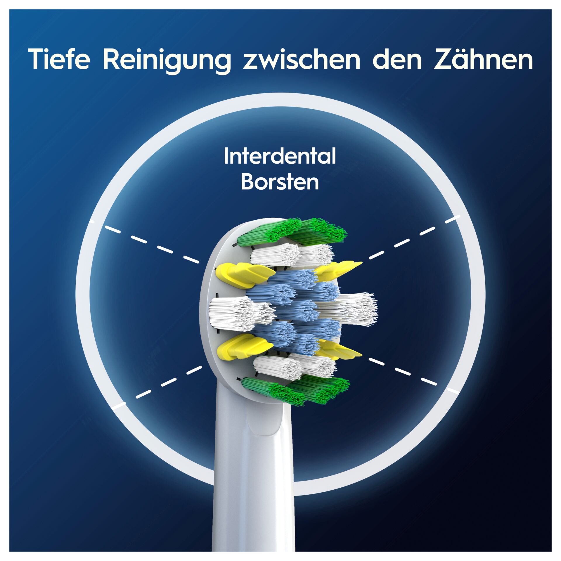 Zahnreinigung, Schallzahnbürste, Zahnbürstenkopf, Interdentalborsten, Bürstenhaar