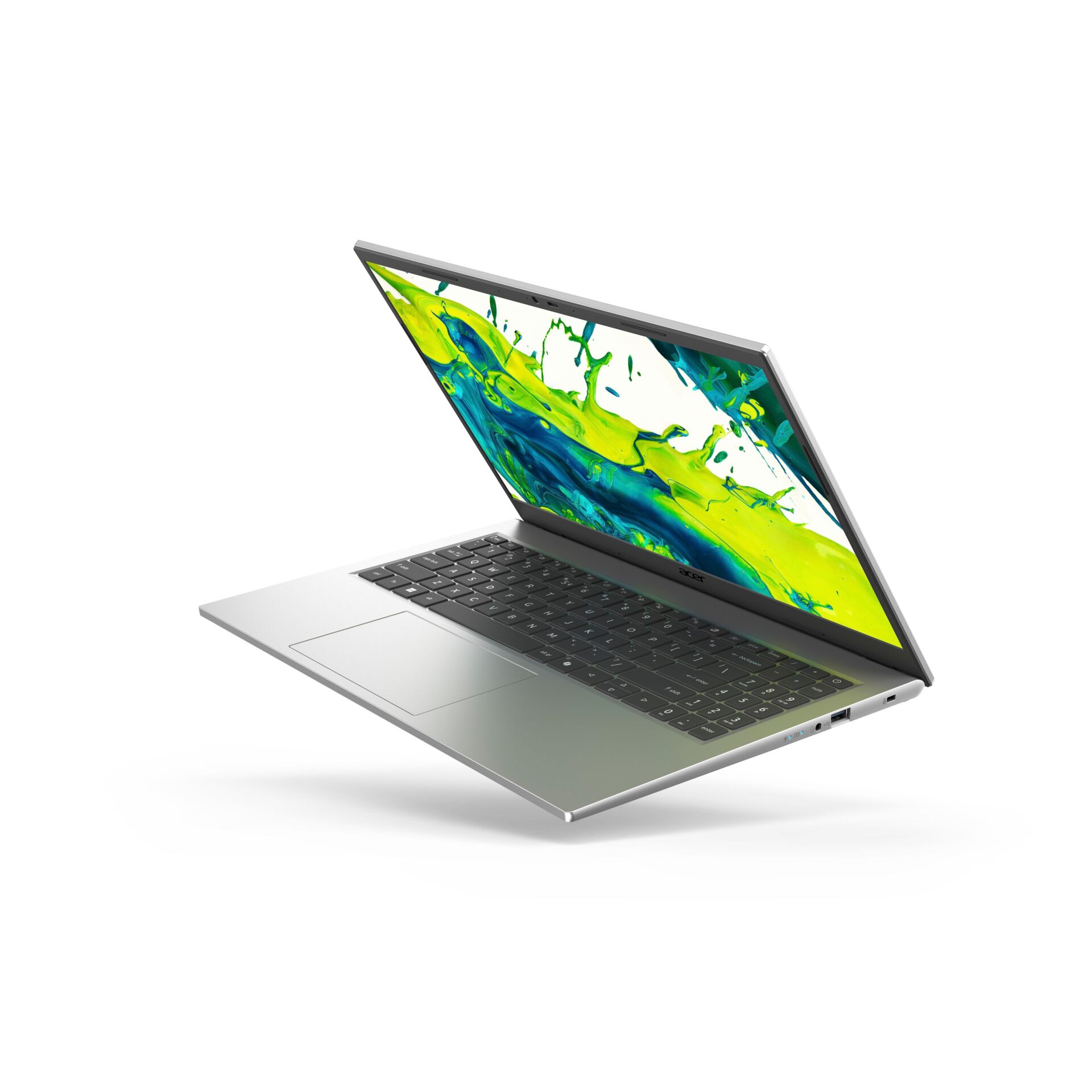 laptop, silber, Tastatur, HD-Anzeige, dünn Laptop