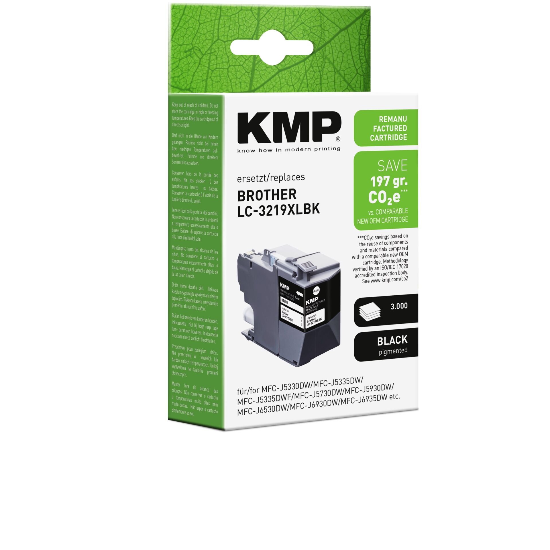 Adapter, Elektronik, Computer-Ausrüstung, Computerausrüstung, QR-Code, Tintenpatrone, KMP, Brother, LC-3219XLBK, Schwarz pigmentiert