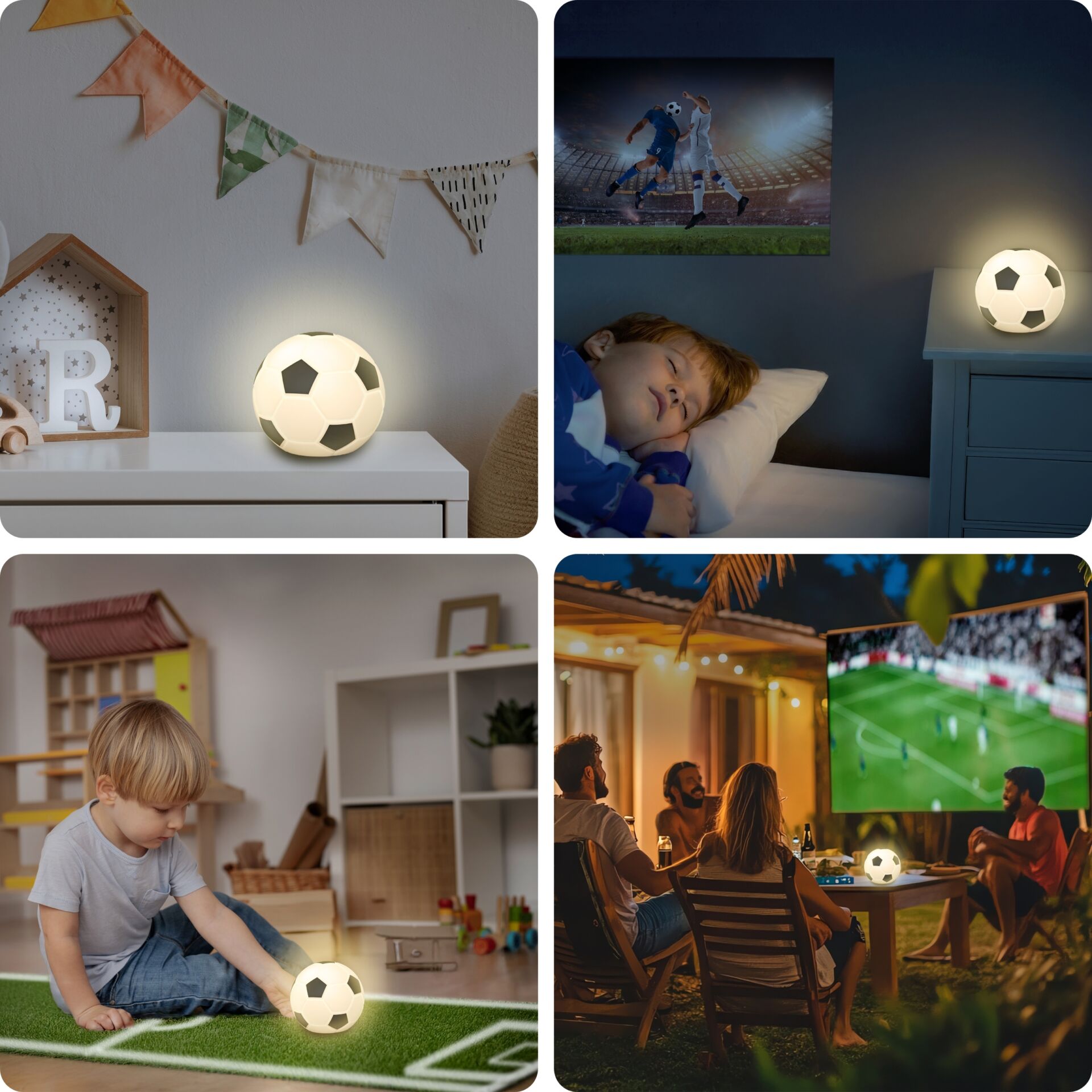 Fußballlampe, Kinderschlafzimmer, Spielzeuglampe, Soccer ball lamp, Nächtliches Licht