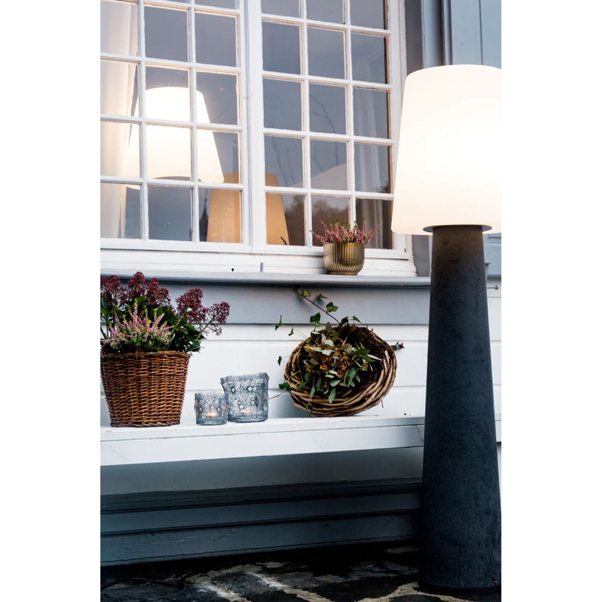 Lampe, Fenster, Pflanze, Fensterbank